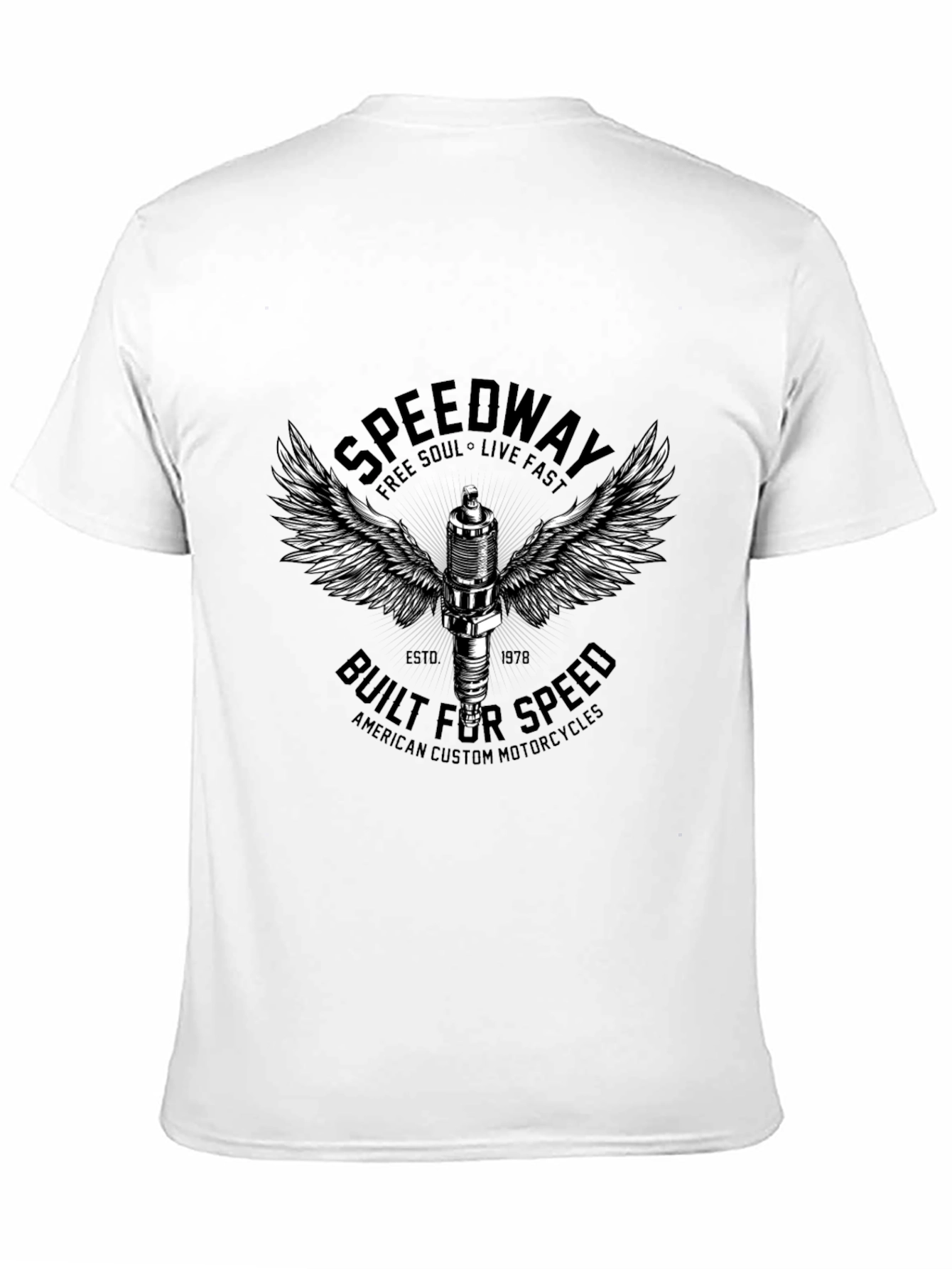 Speedway Motorcycle Graphic T-Shirt - Black