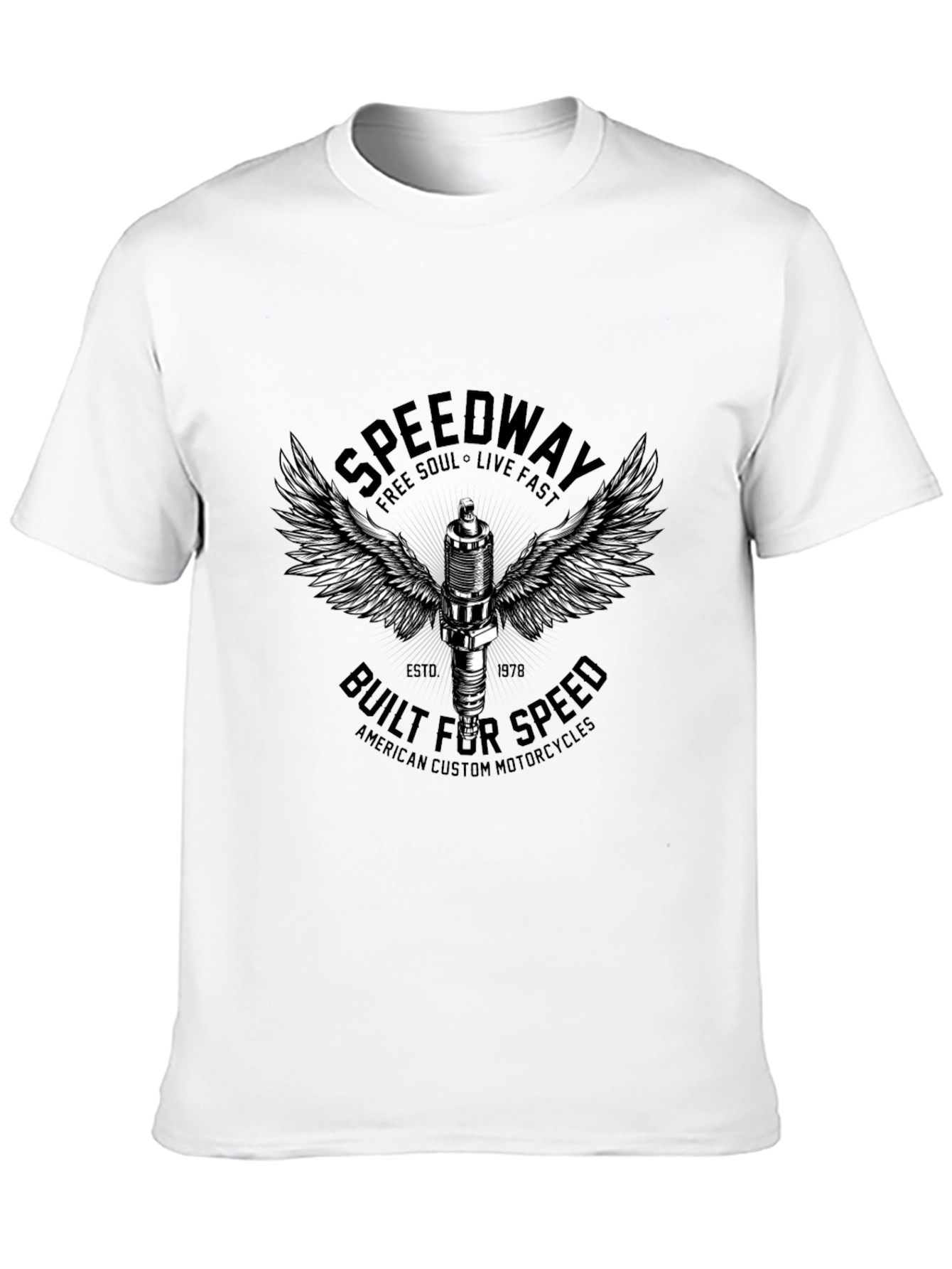 Speedway Motorcycle Graphic T-Shirt - Black