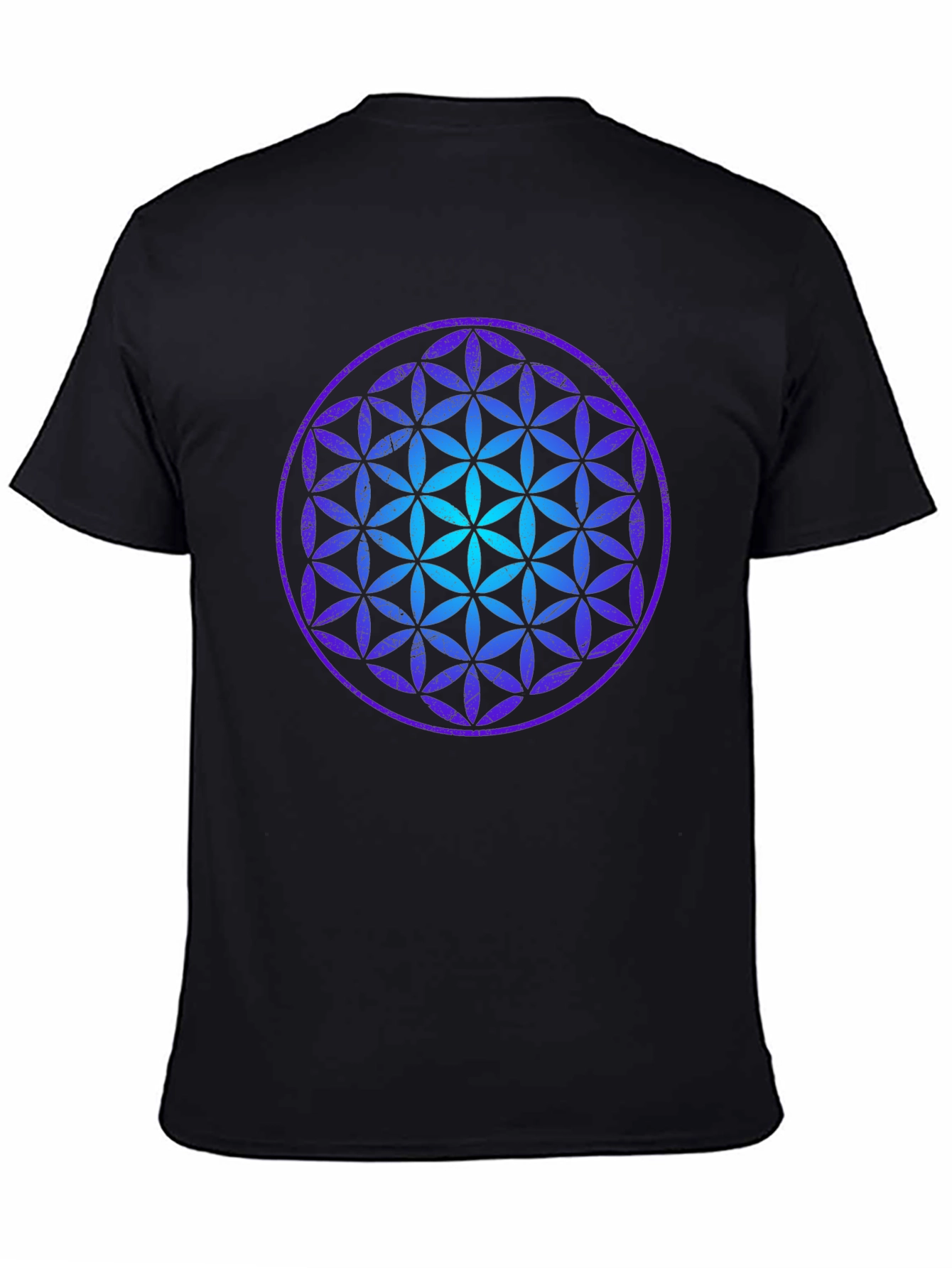 Flower of Life Graphic Tee - Black Cotton