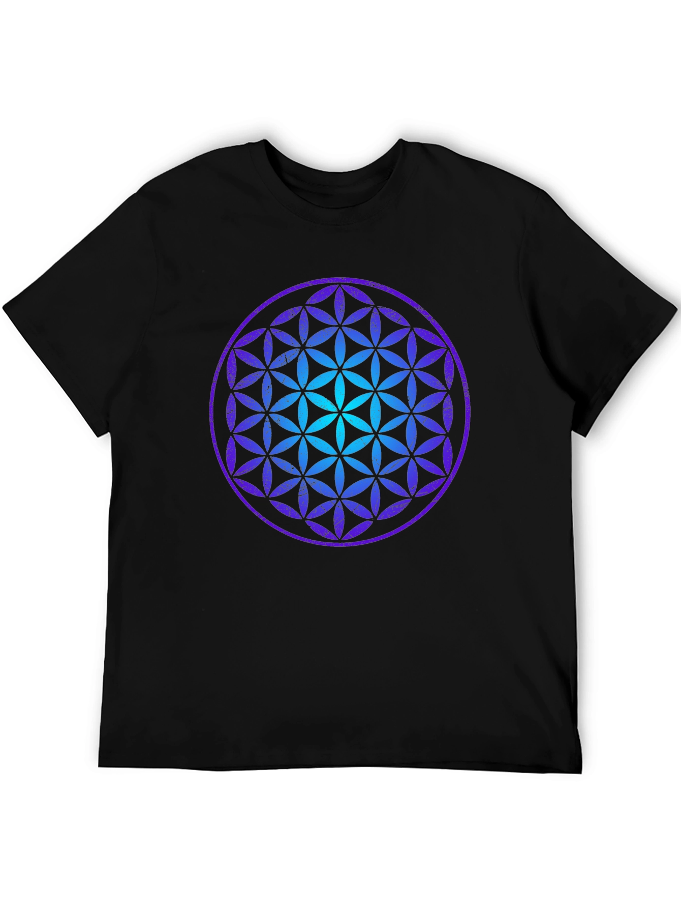 Flower of Life Graphic Tee - Black Cotton