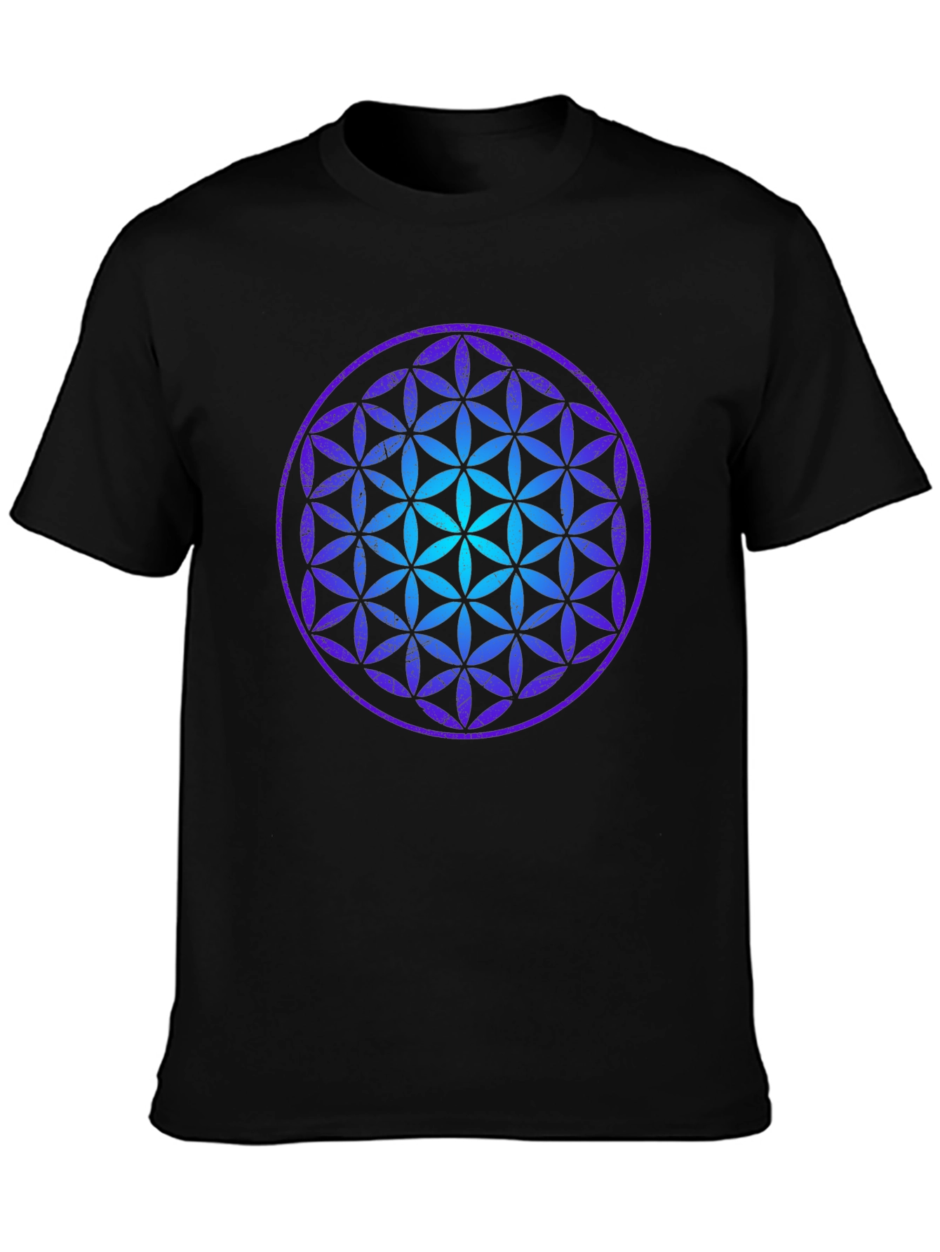 Flower of Life Graphic Tee - Black Cotton