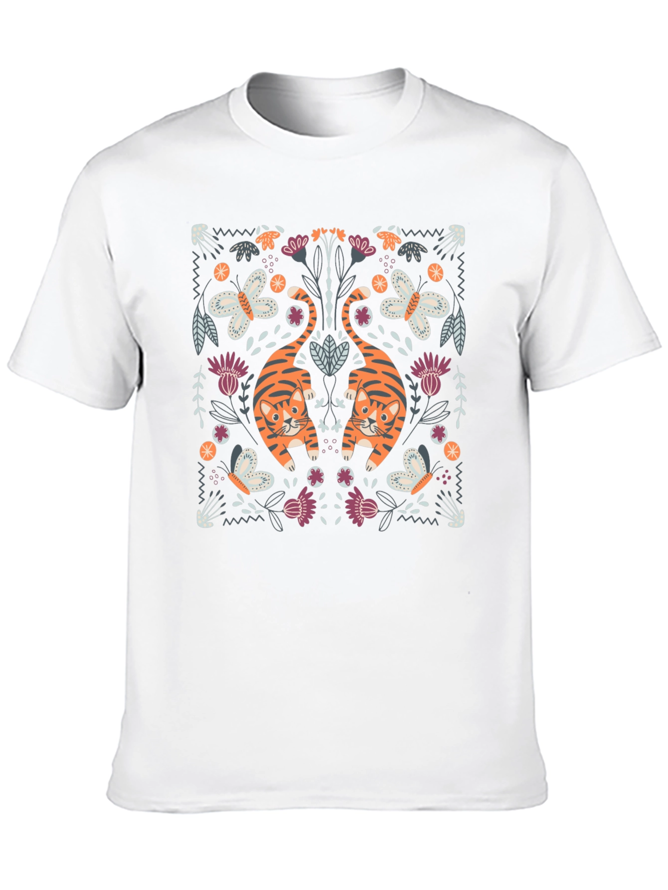 Tiger & Butterfly Graphic Tee - Black