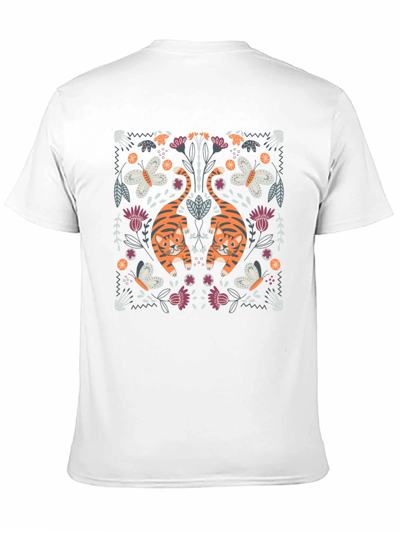 Tiger & Butterfly Graphic Tee - Black