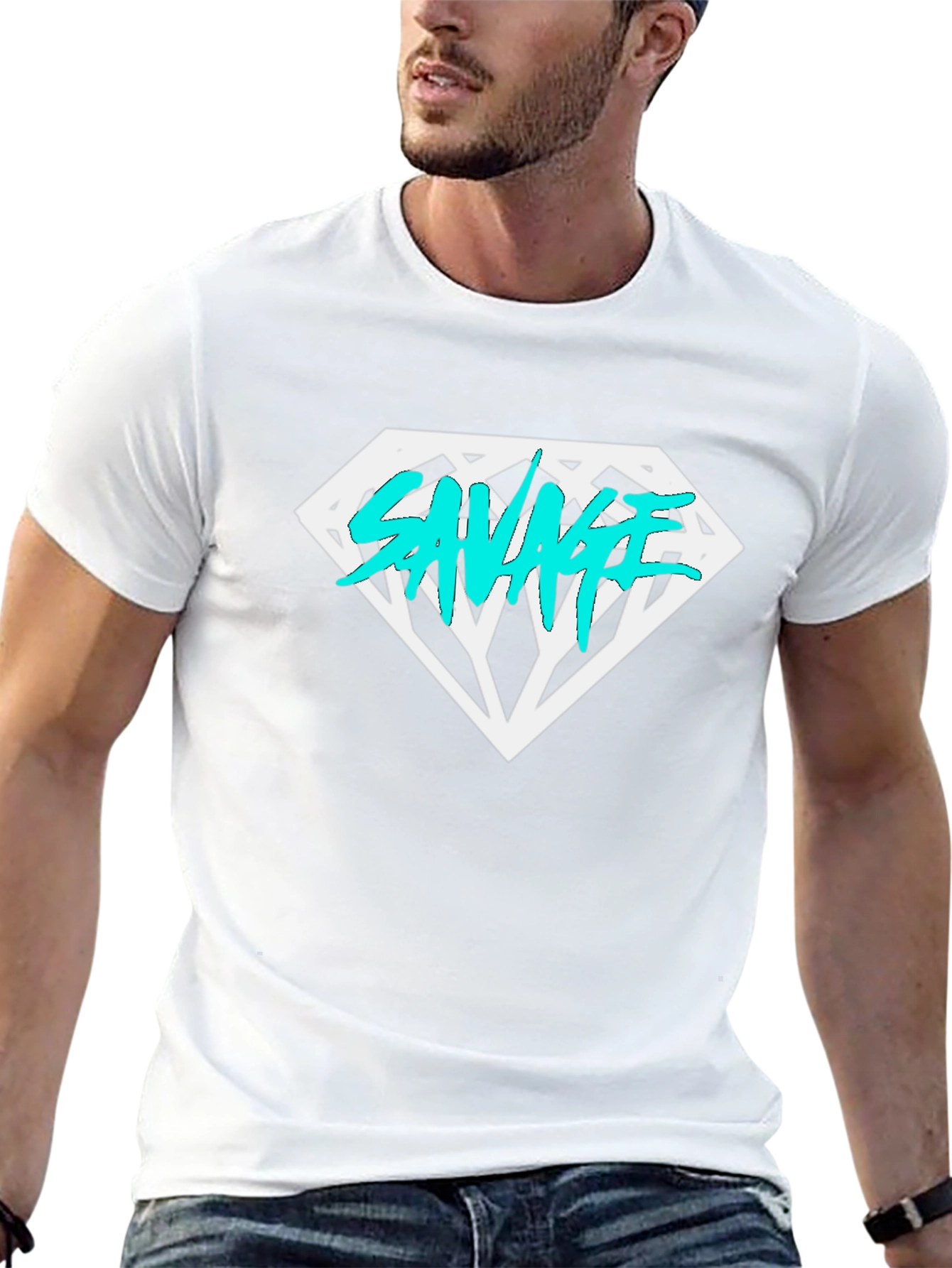 Savage Diamond Graphic Tee - Black Cotton T-Shirt
