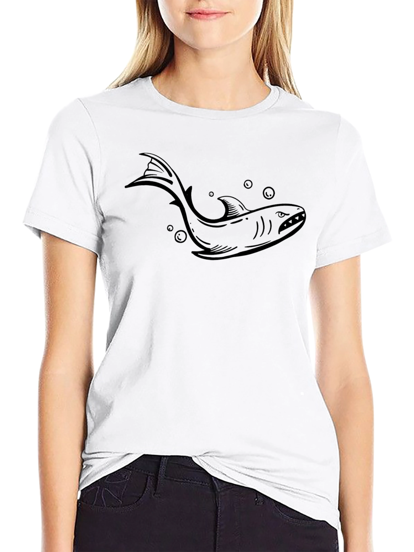 Shark Graphic Tee - Mens Black T-Shirt