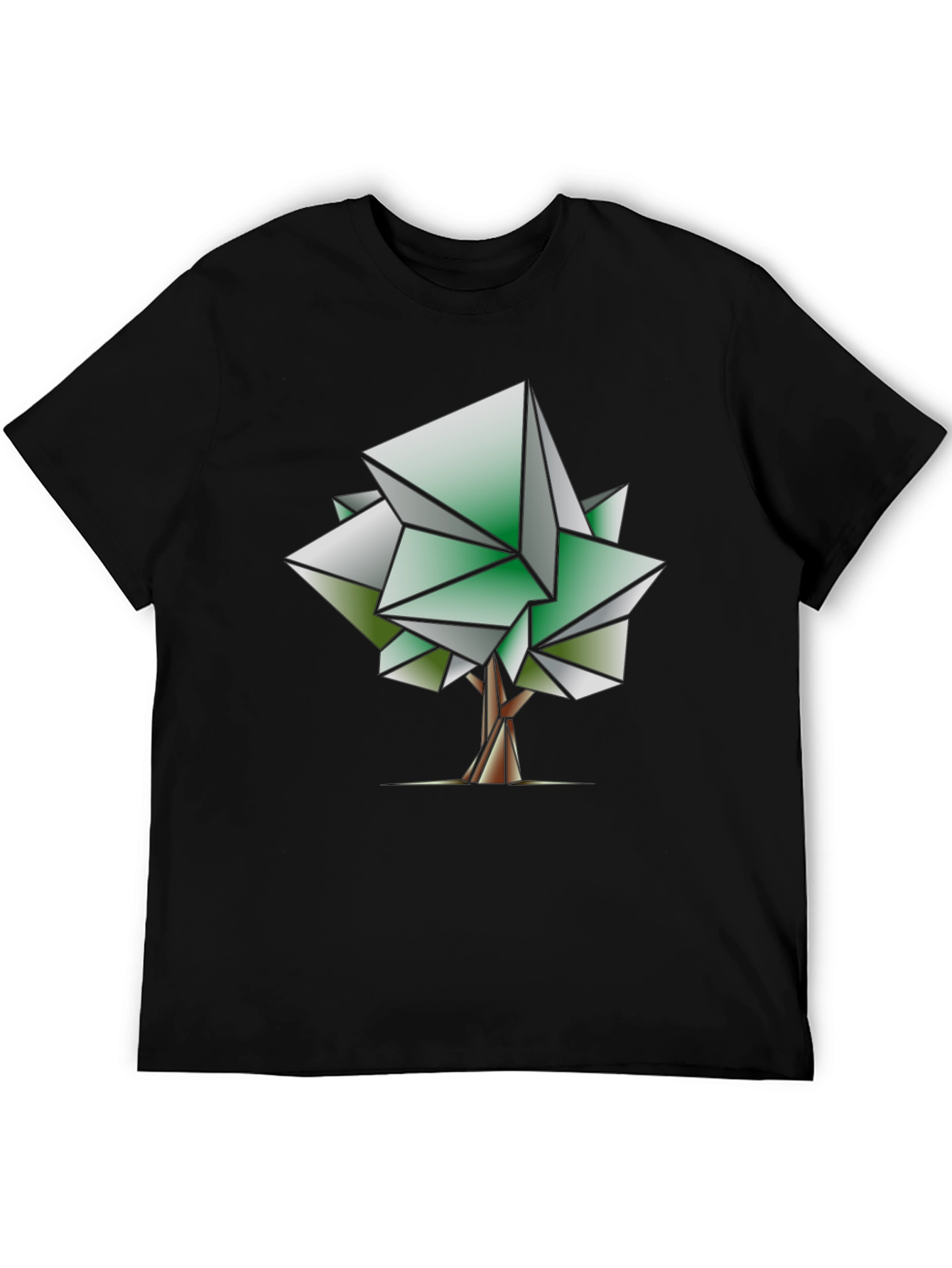 Geometric Tree Graphic Tee - Modern Art Shirt