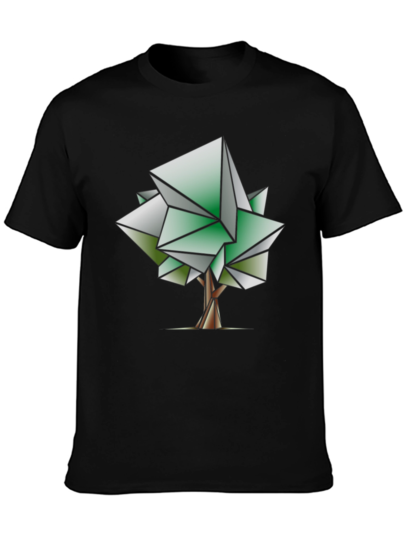 Geometric Tree Graphic Tee - Modern Art Shirt