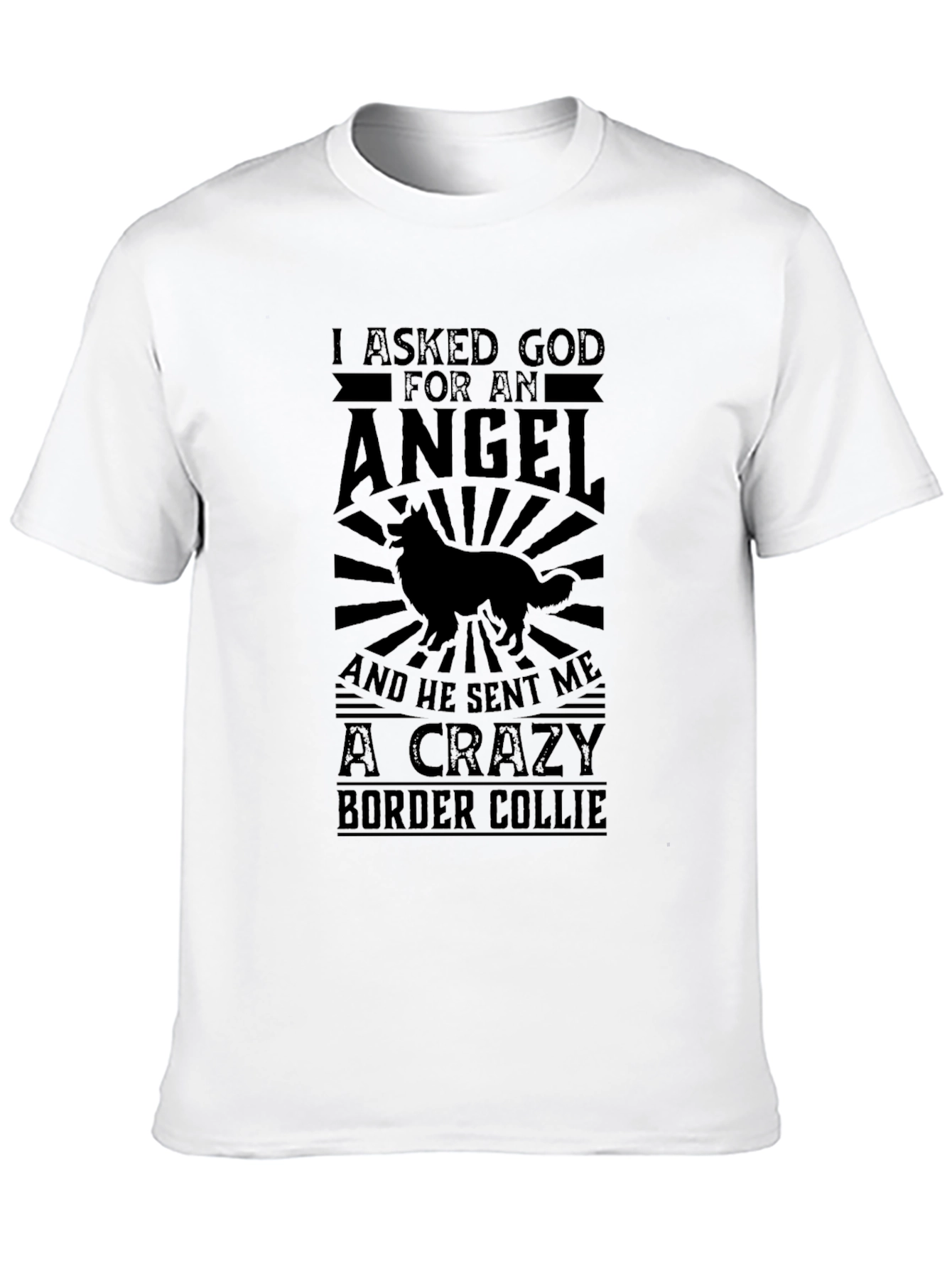 Crazy Border Collie Black T-Shirt