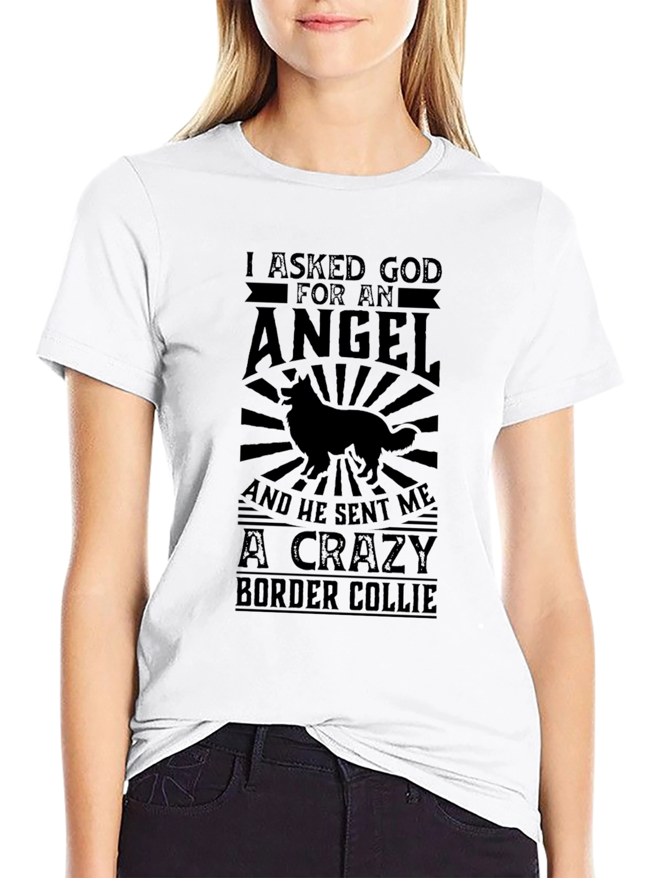 Crazy Border Collie Black T-Shirt