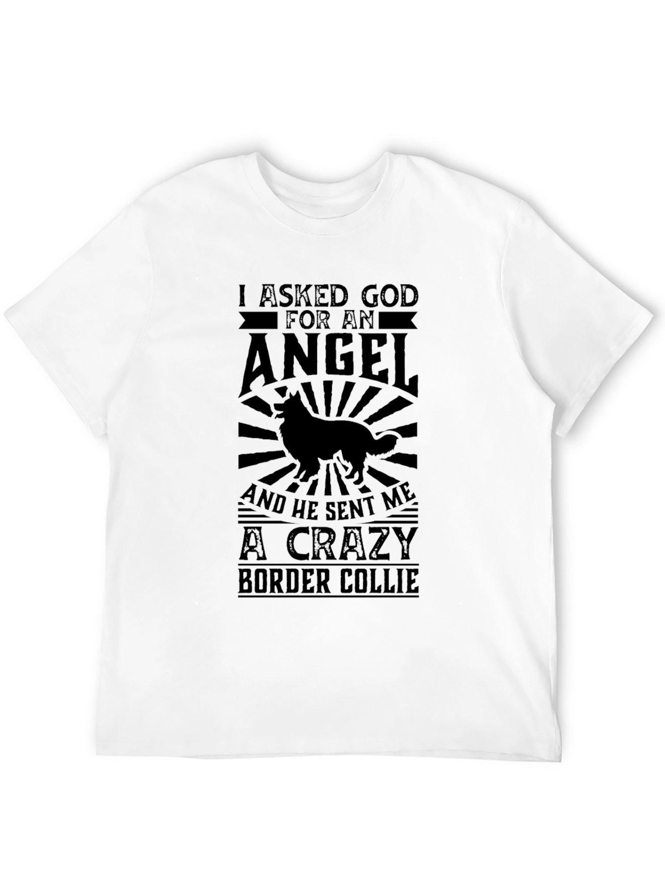 Crazy Border Collie Black T-Shirt
