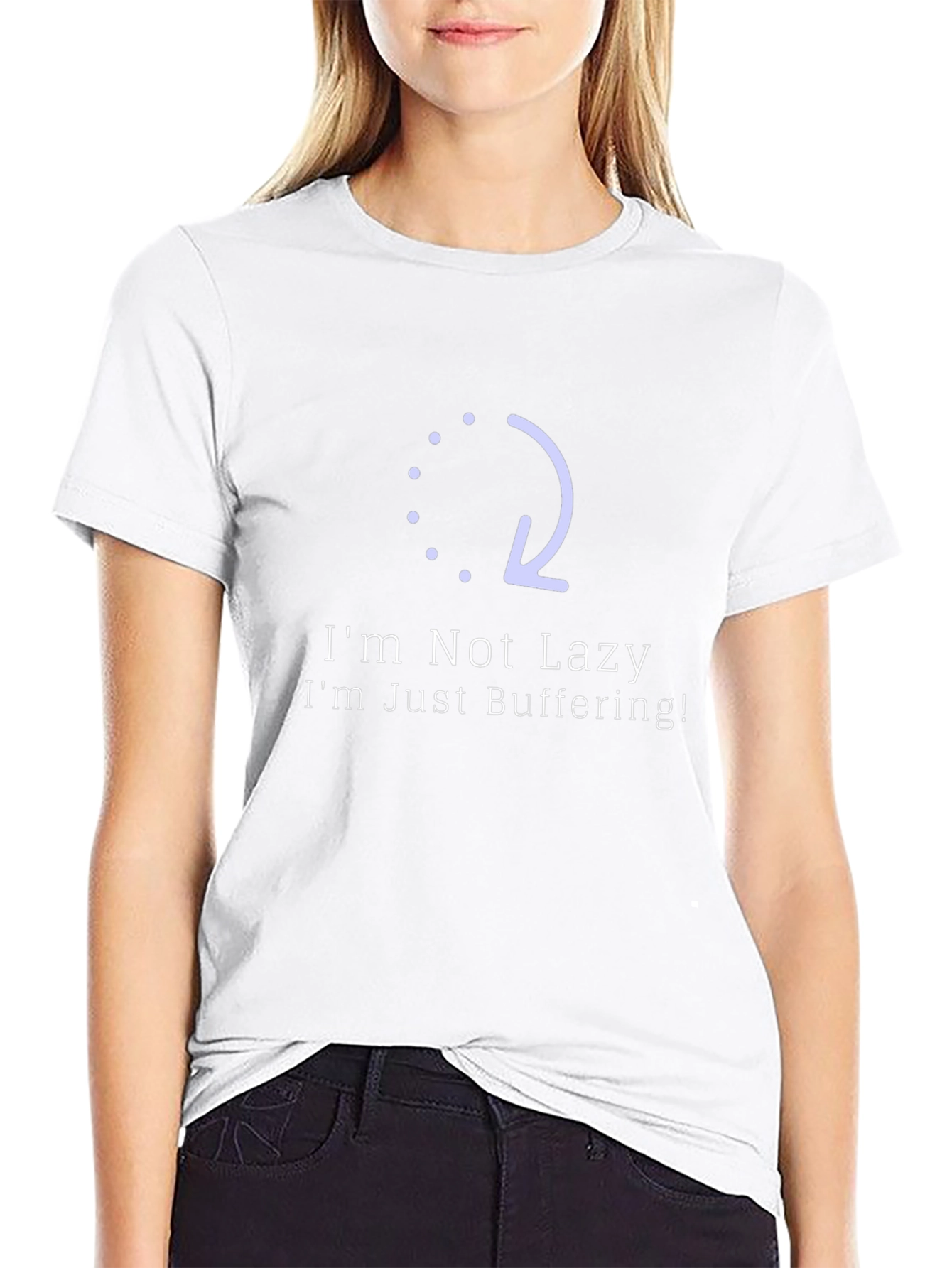Im Not Lazy Just Buffering Black T-Shirt