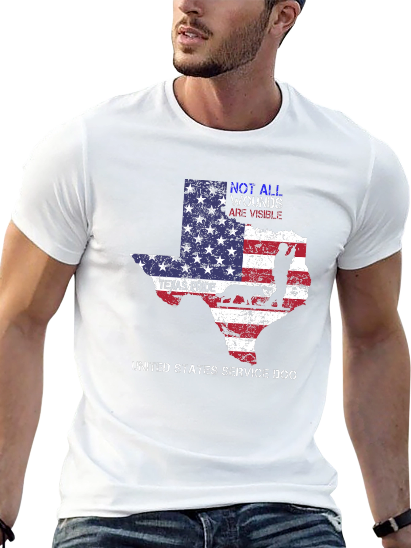 Texas Pride Service Dog Graphic T-Shirt