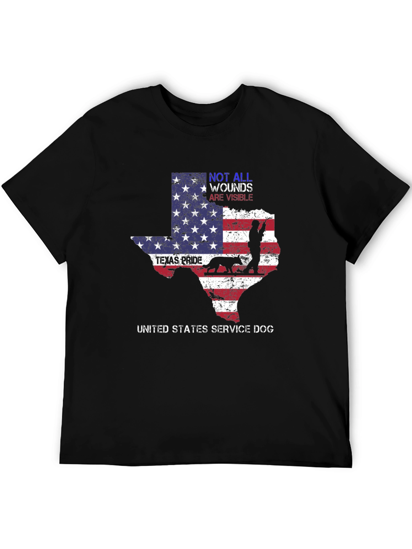 Texas Pride Service Dog Graphic T-Shirt