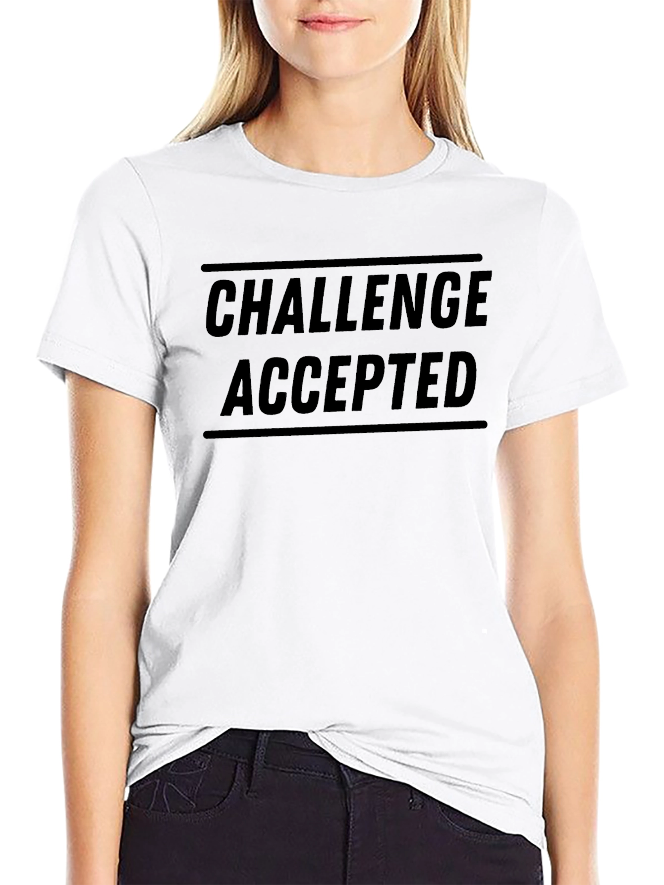 Challenge Accepted Black Graphic T-Shirt