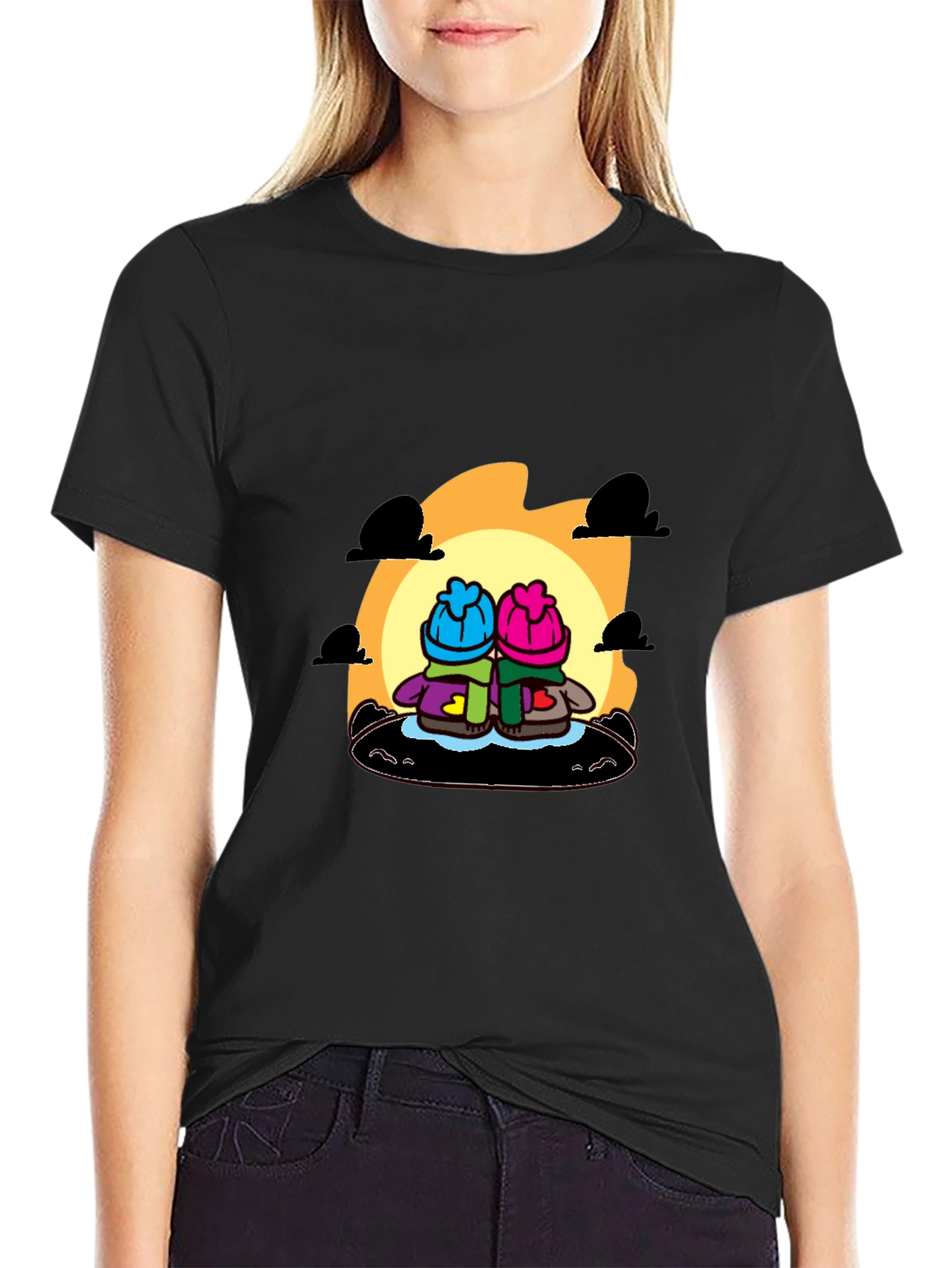 Cartoon Character Black T-Shirt