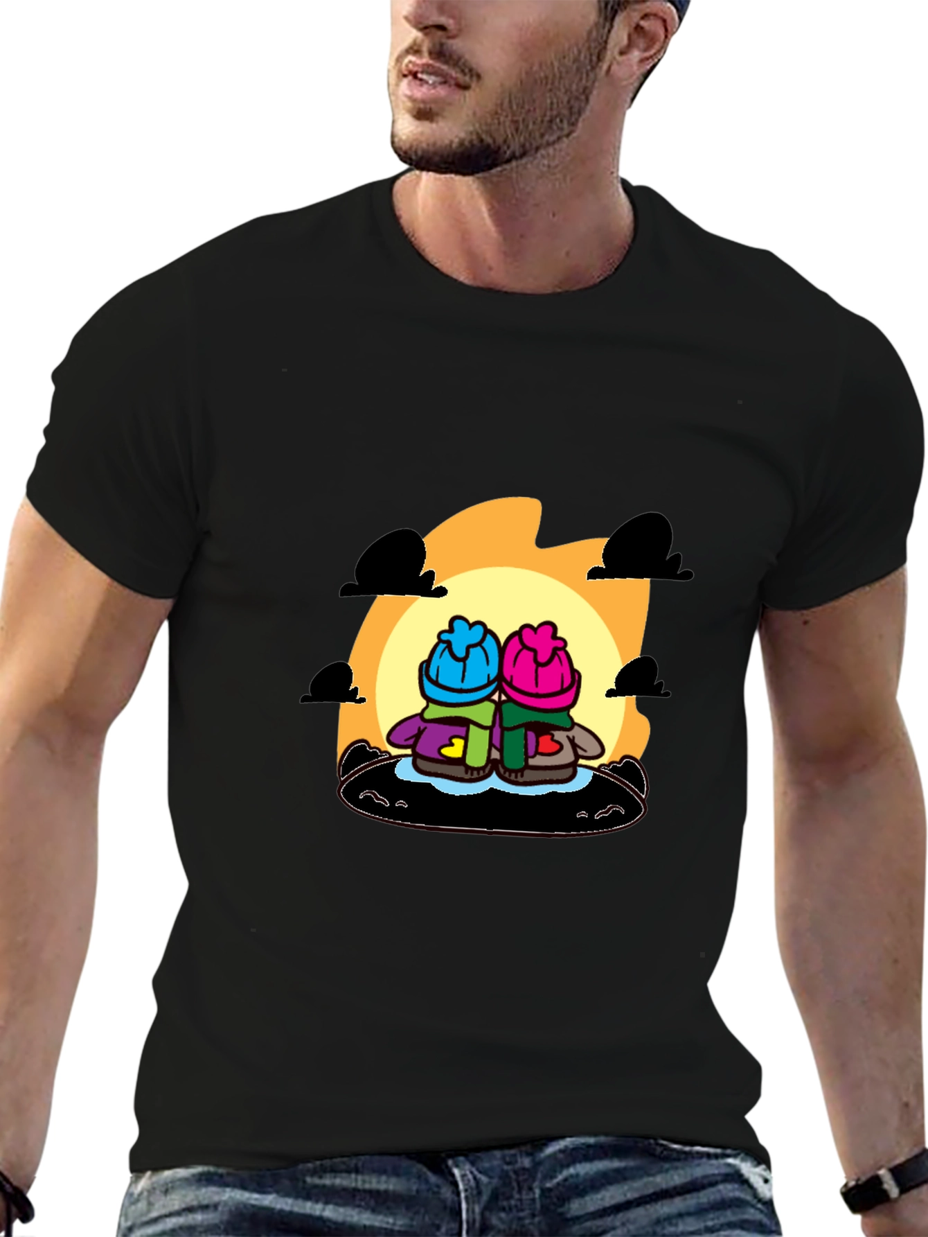 Cartoon Character Black T-Shirt
