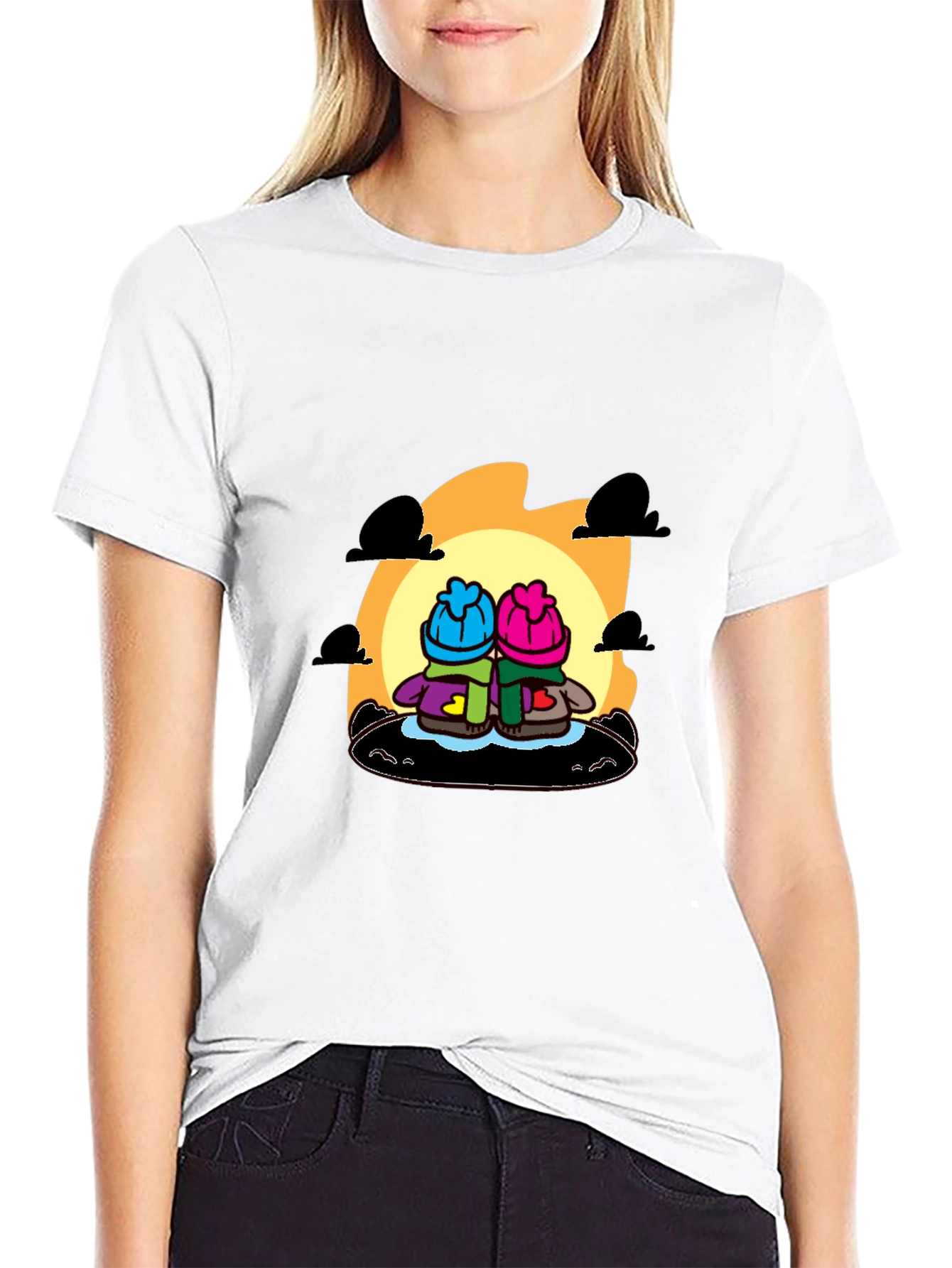 Cartoon Character Black T-Shirt