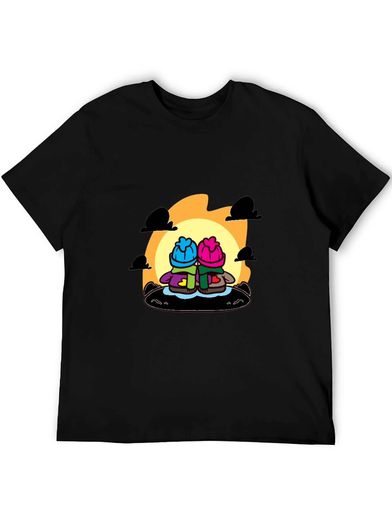 Cartoon Character Black T-Shirt
