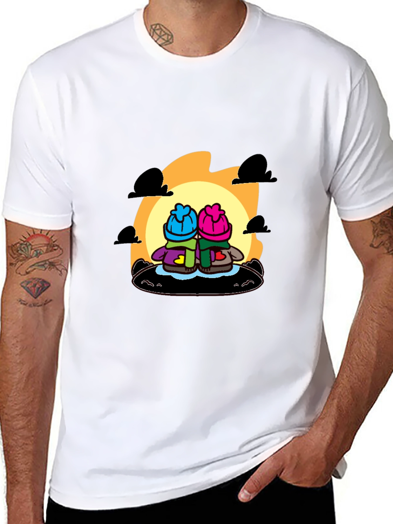 Cartoon Character Black T-Shirt