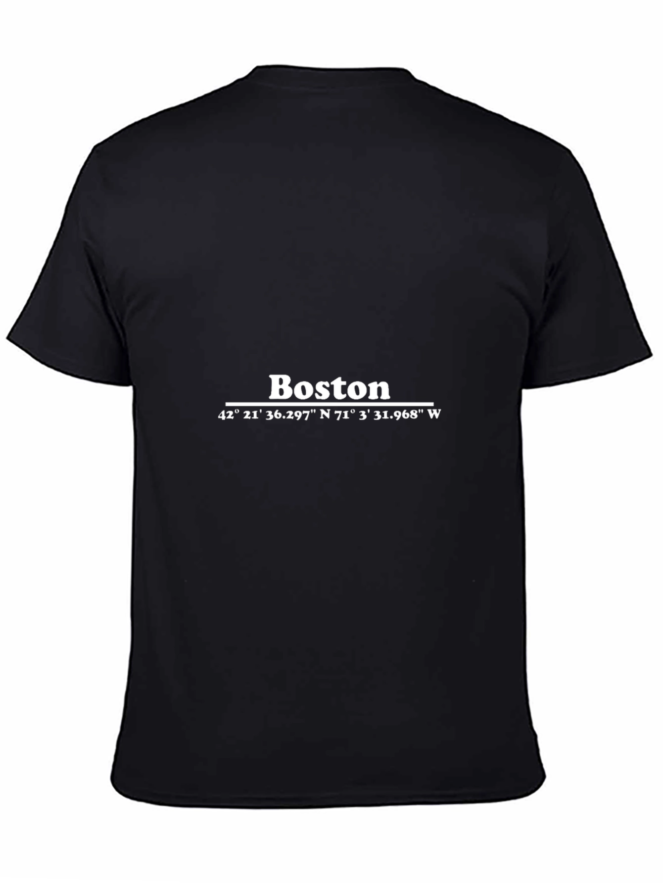 Boston Coordinates Black T-Shirt
