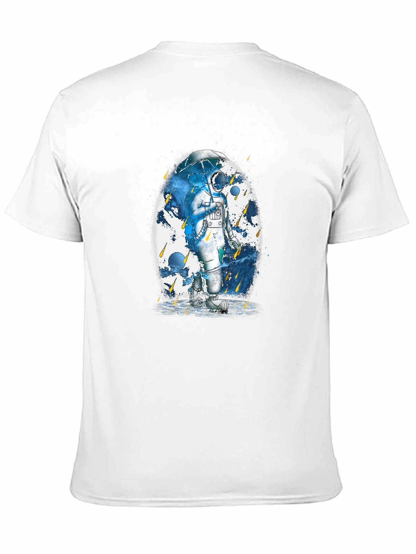 Astronaut Rain T-Shirt - Mens Black Graphic Tee