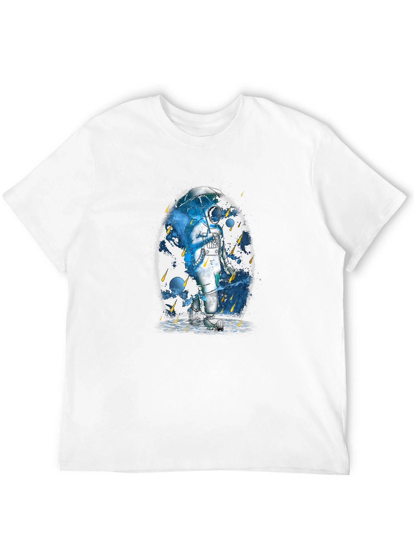 Astronaut Rain T-Shirt - Mens Black Graphic Tee
