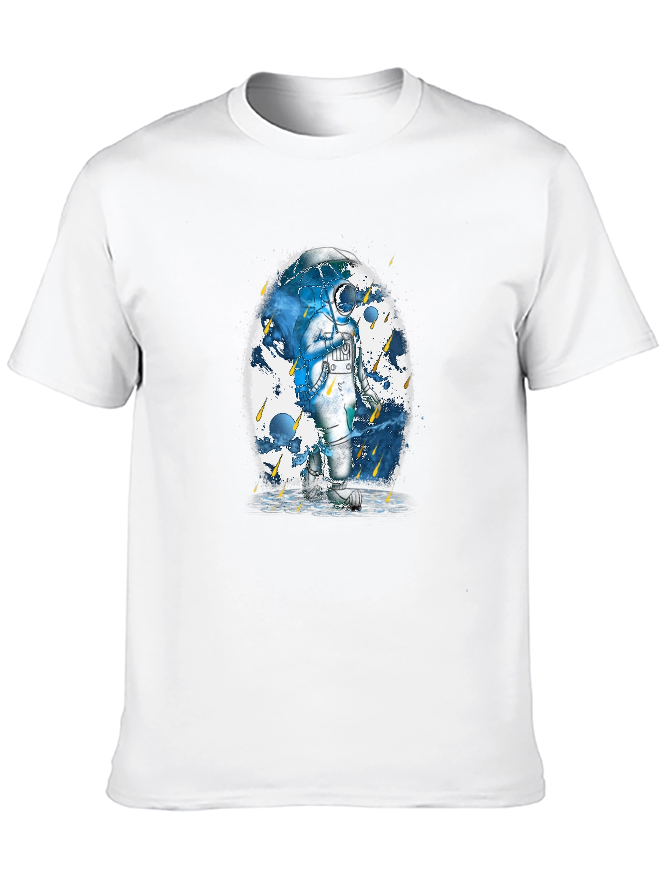 Astronaut Rain T-Shirt - Mens Black Graphic Tee
