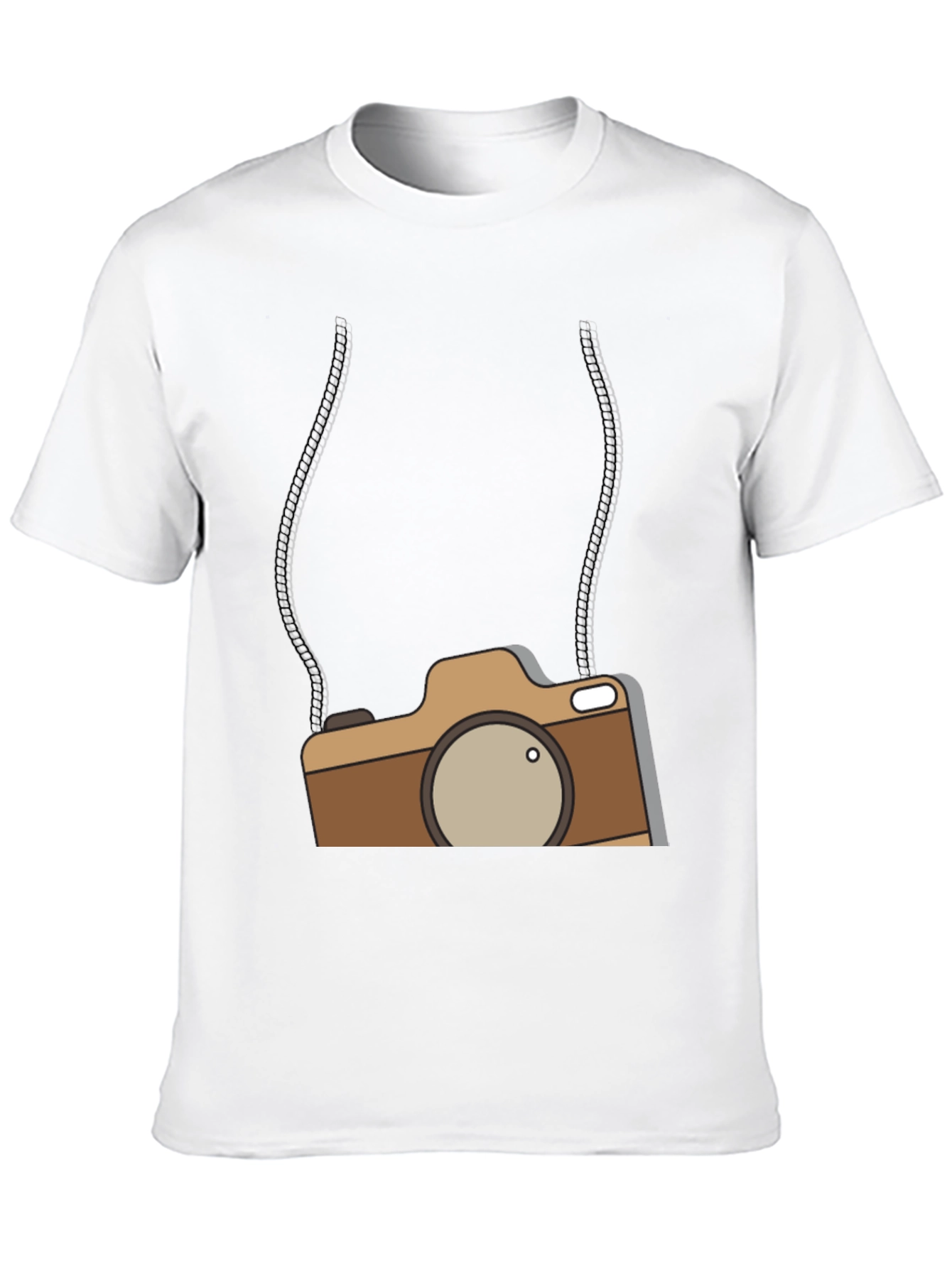 Cartoon Camera Graphic Tee - Casual Style
