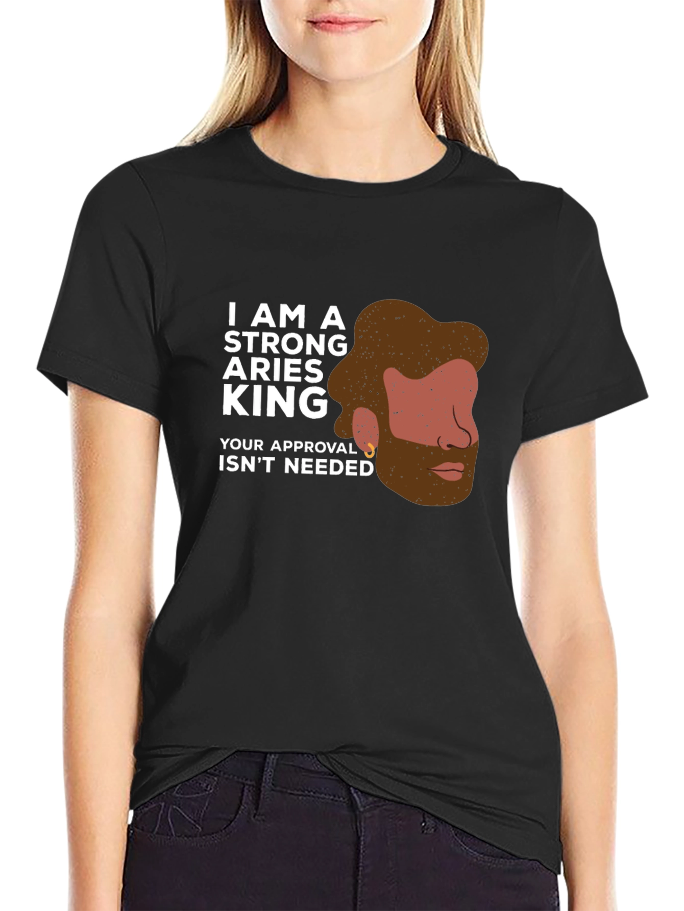 Strong Aries King Graphic Tee - Zodiac T-Shirt