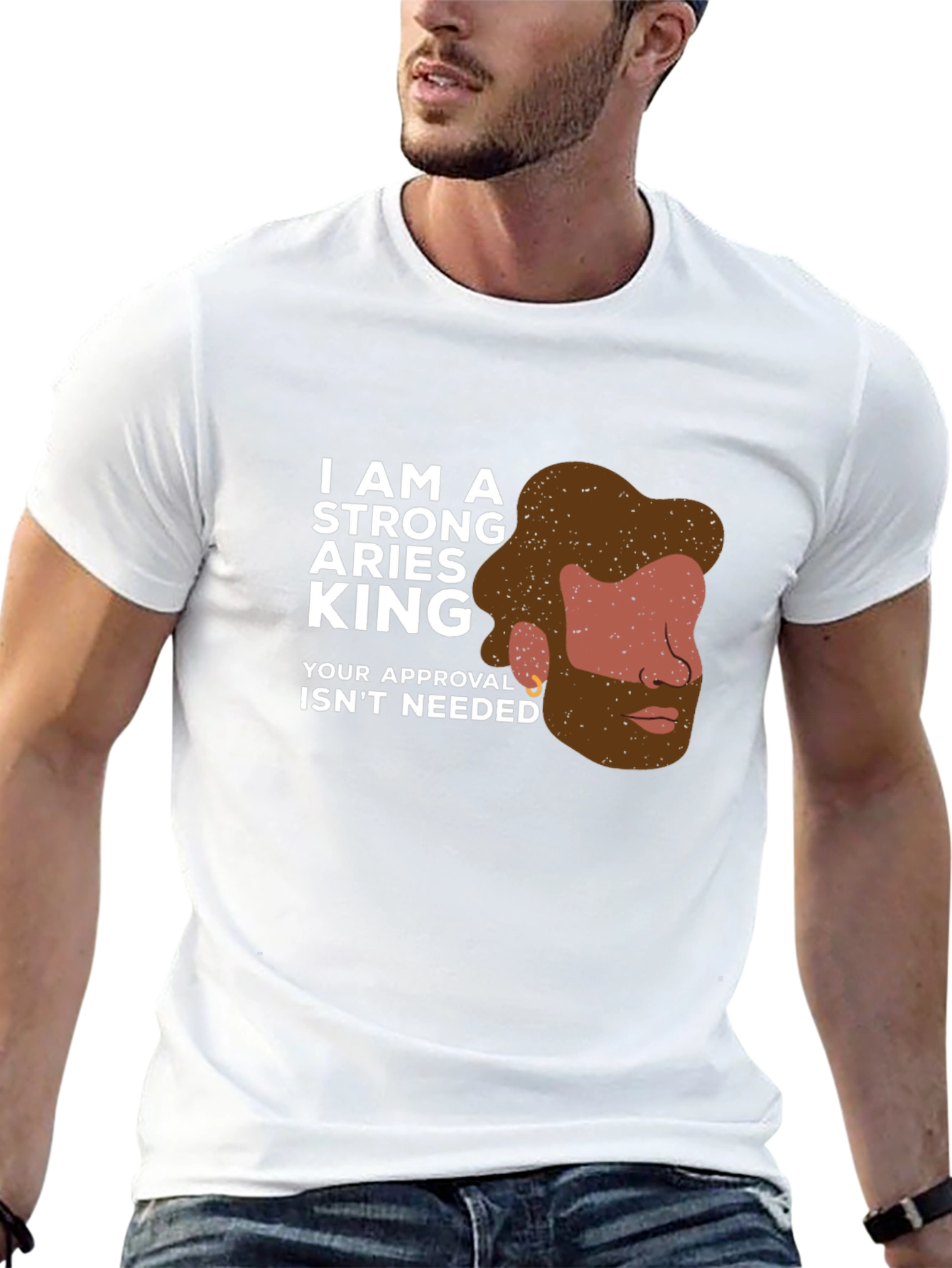 Strong Aries King Graphic Tee - Zodiac T-Shirt