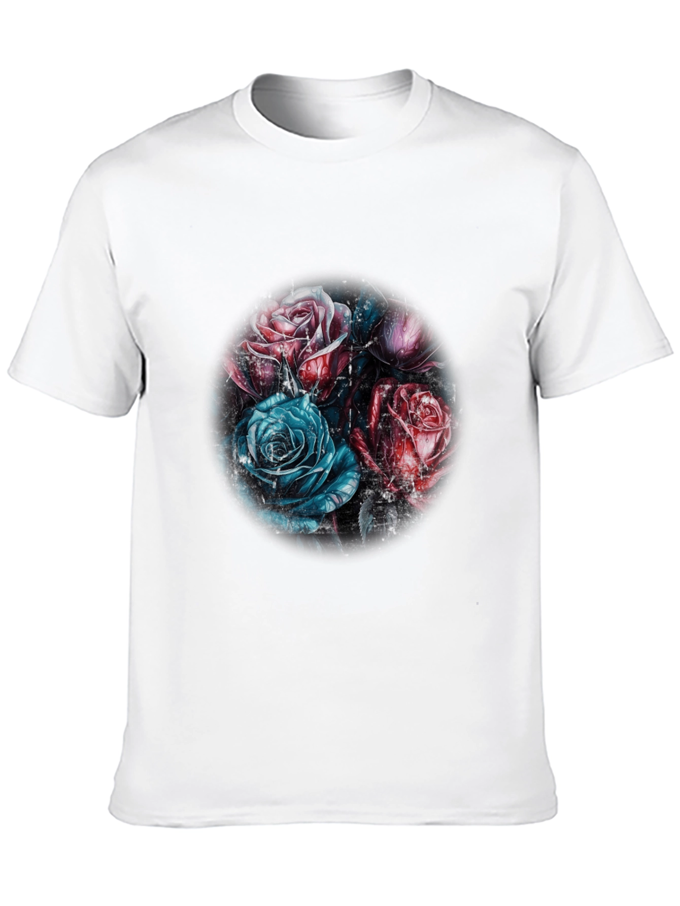 Floral Rose Graphic T-Shirt - Stylish Black Tee