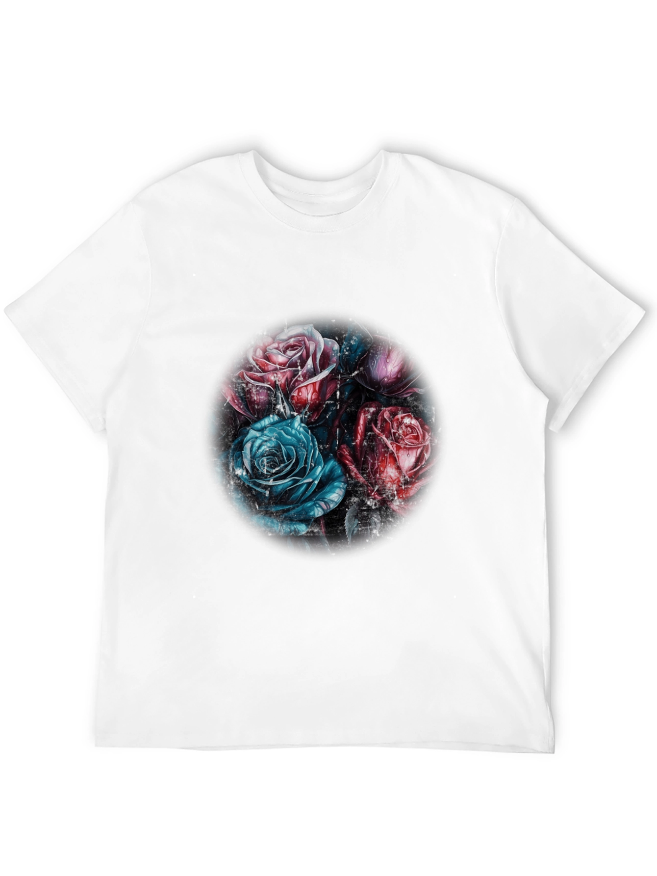 Floral Rose Graphic T-Shirt - Stylish Black Tee