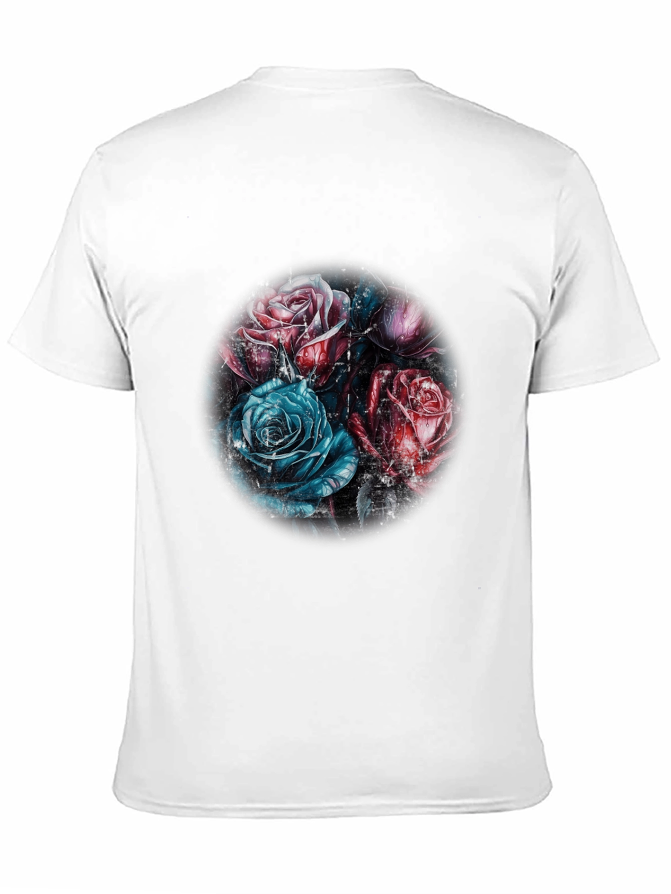Floral Rose Graphic T-Shirt - Stylish Black Tee
