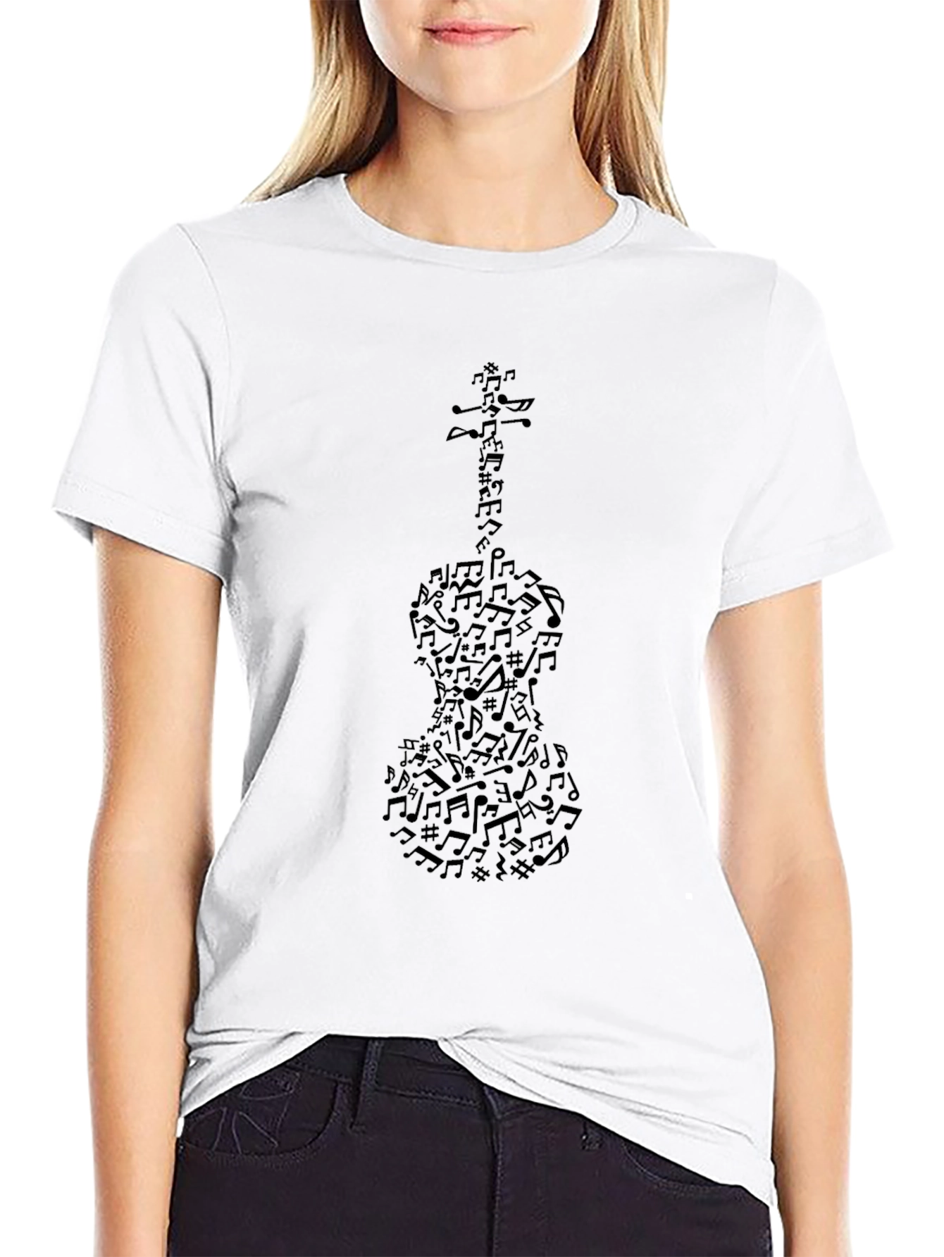 Musical Notes Violin Graphic Tee