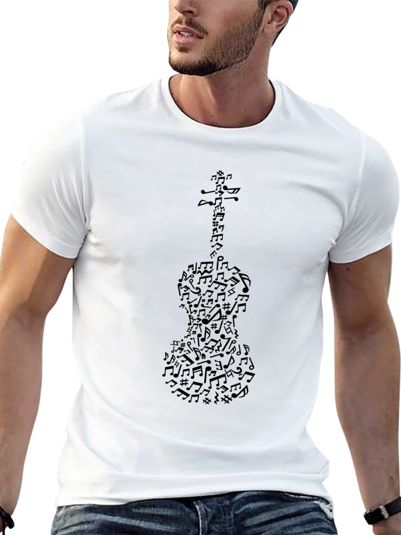 Musical Notes Violin Graphic Tee