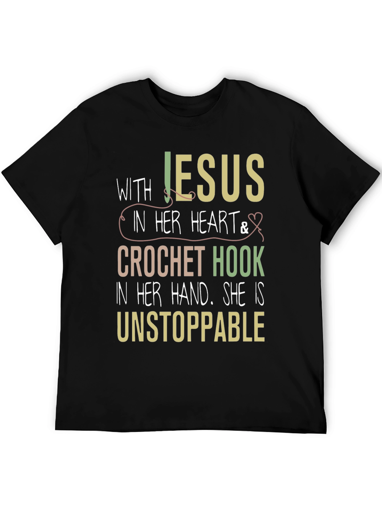 Jesus & Crochet Hook T-Shirt - Unstoppable Woman