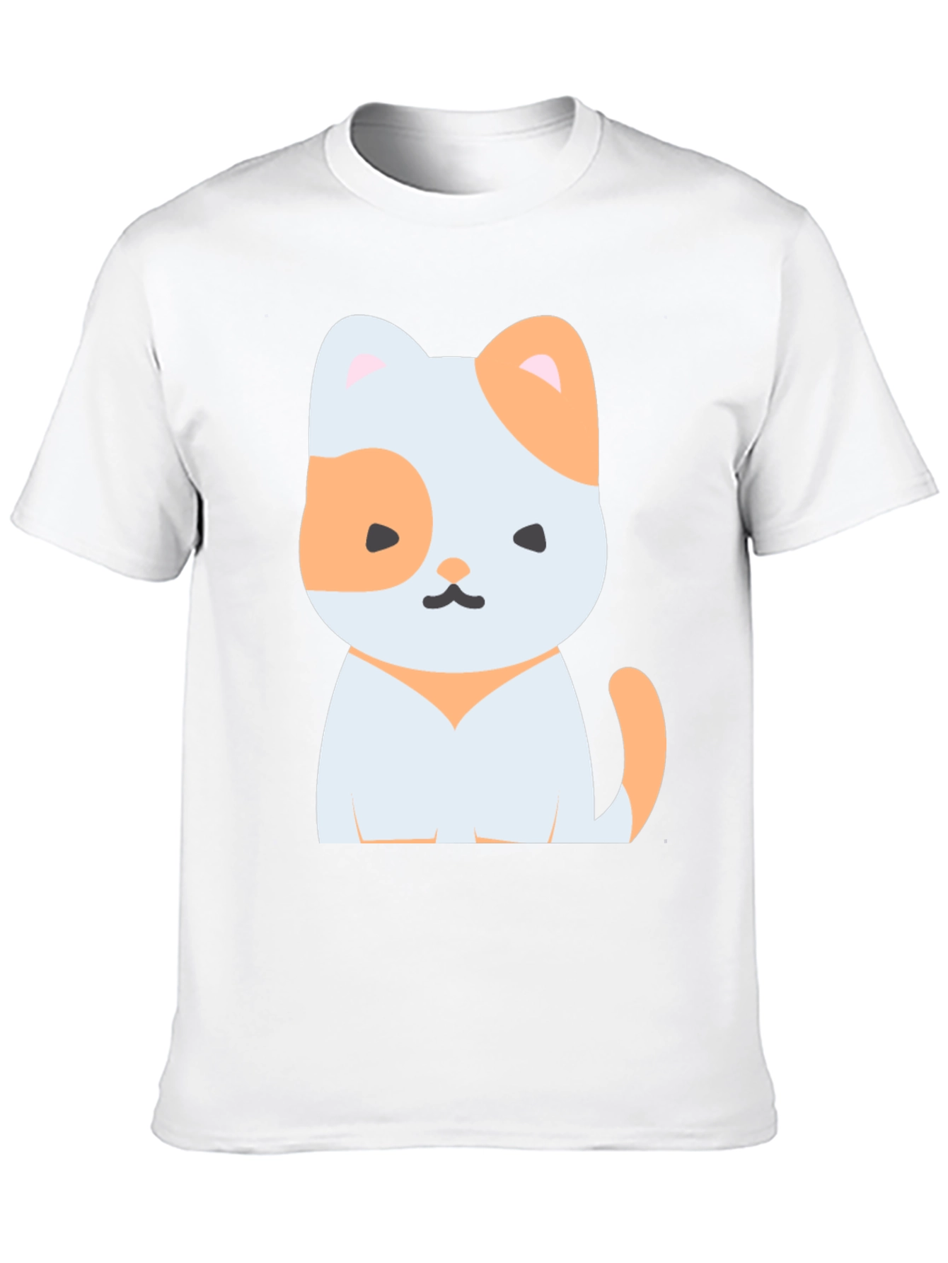 Cute Cartoon Cat Graphic Tee - Unisex Black T-Shirt