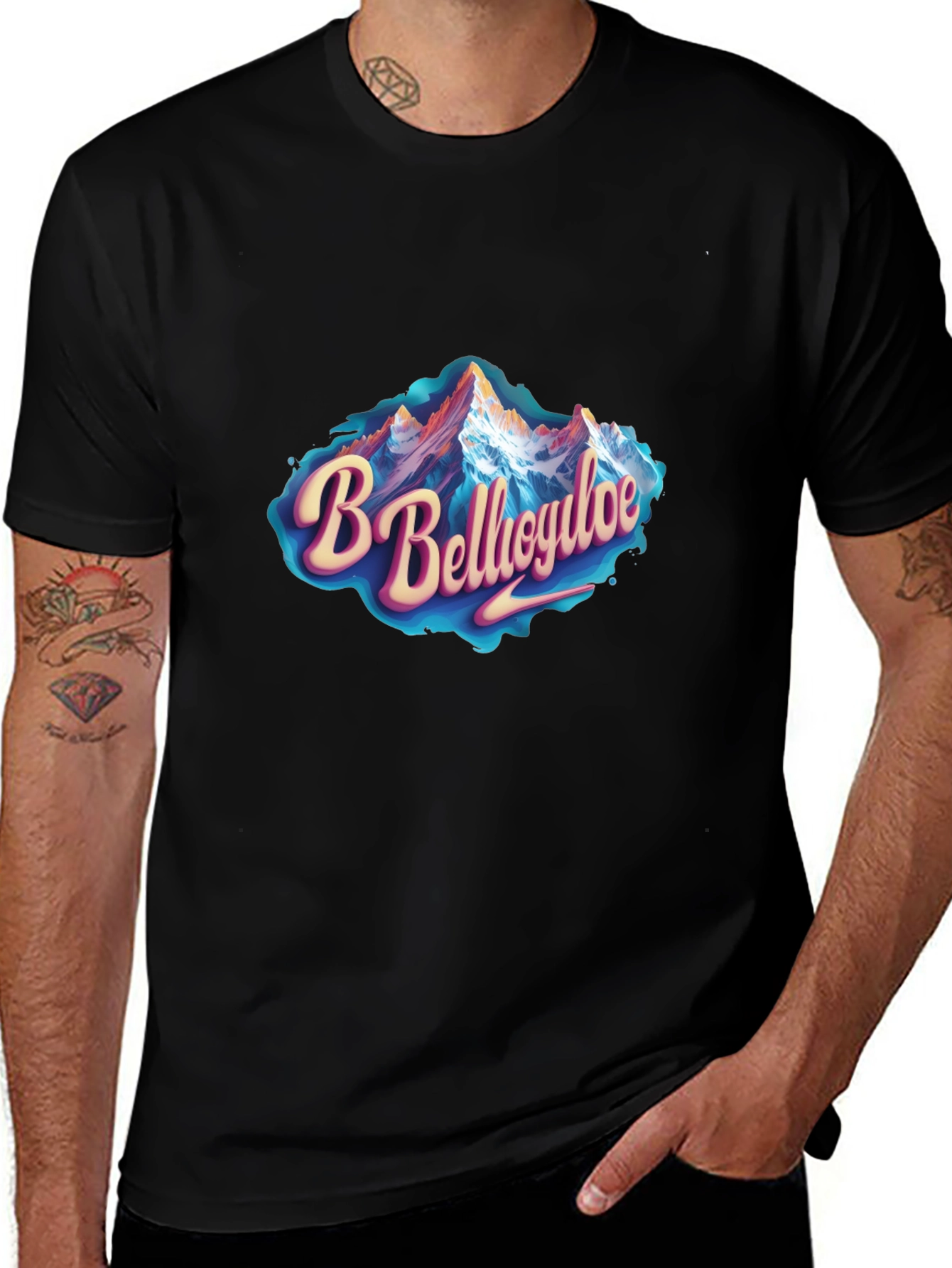 Bellagio Mountain Graphic Tee - Black