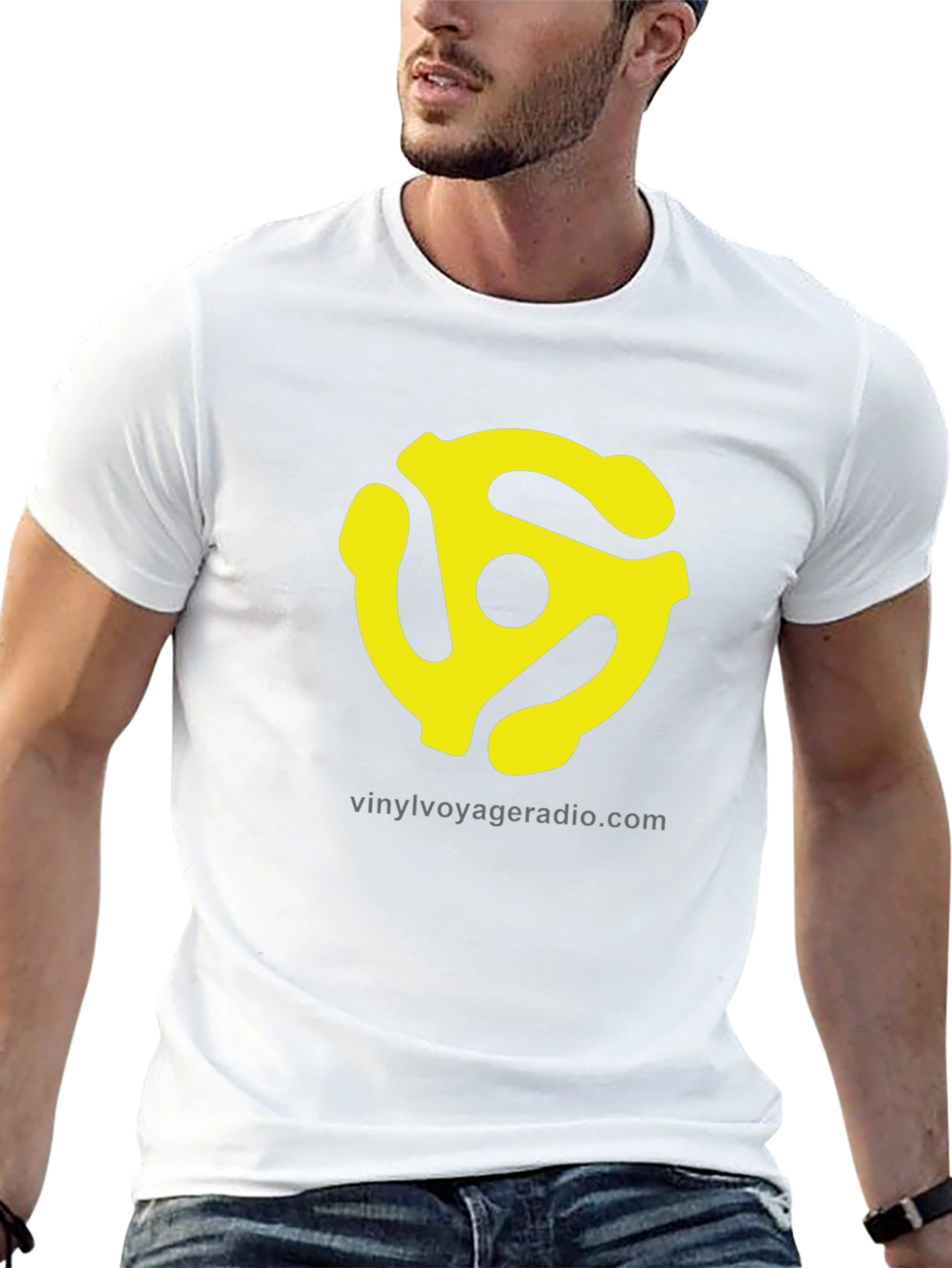 Vinyl Voyager Radio T-Shirt - Black with Yellow Logo