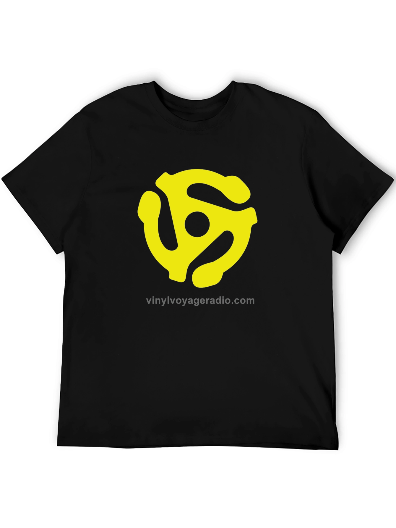 Vinyl Voyager Radio T-Shirt - Black with Yellow Logo