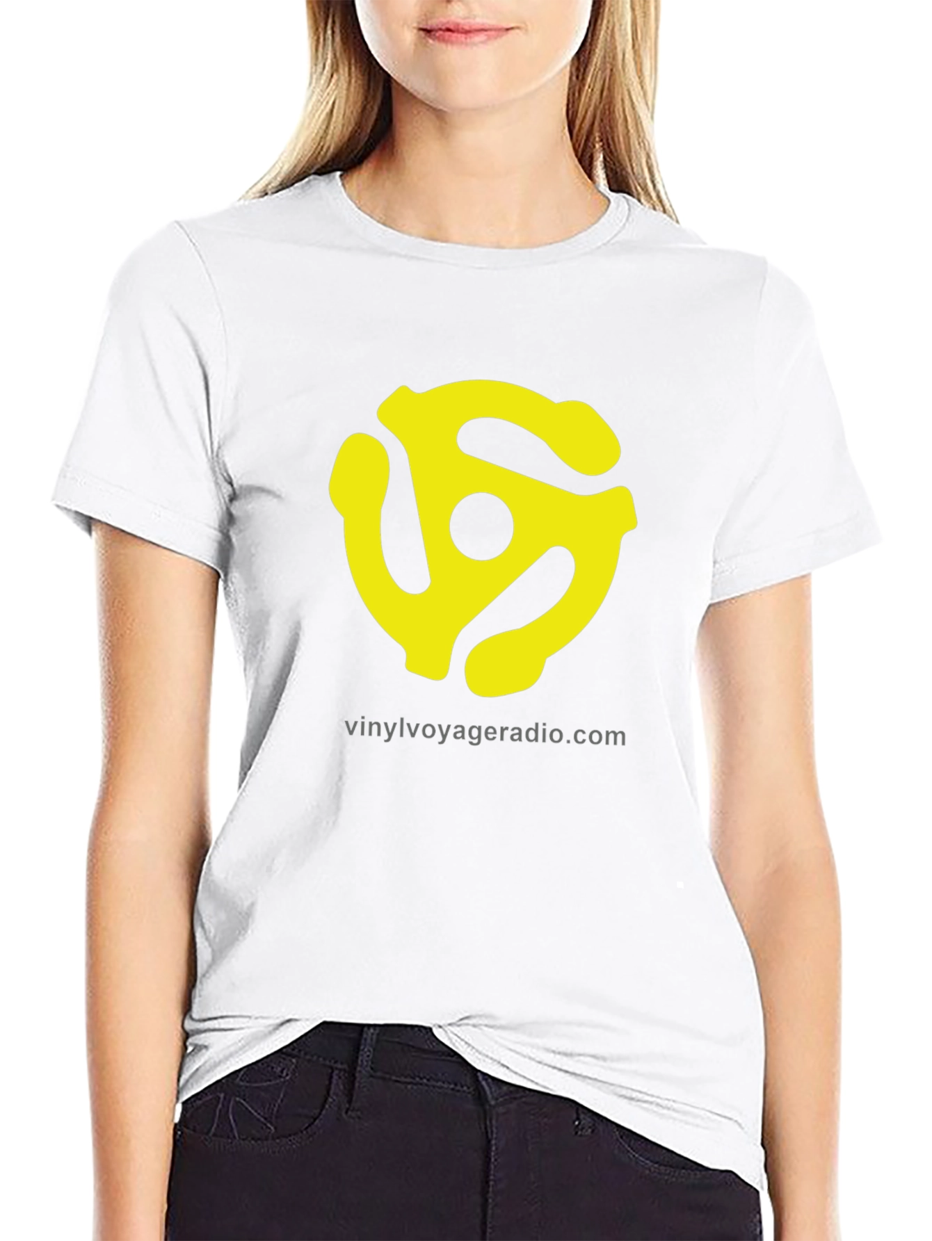 Vinyl Voyager Radio T-Shirt - Black with Yellow Logo