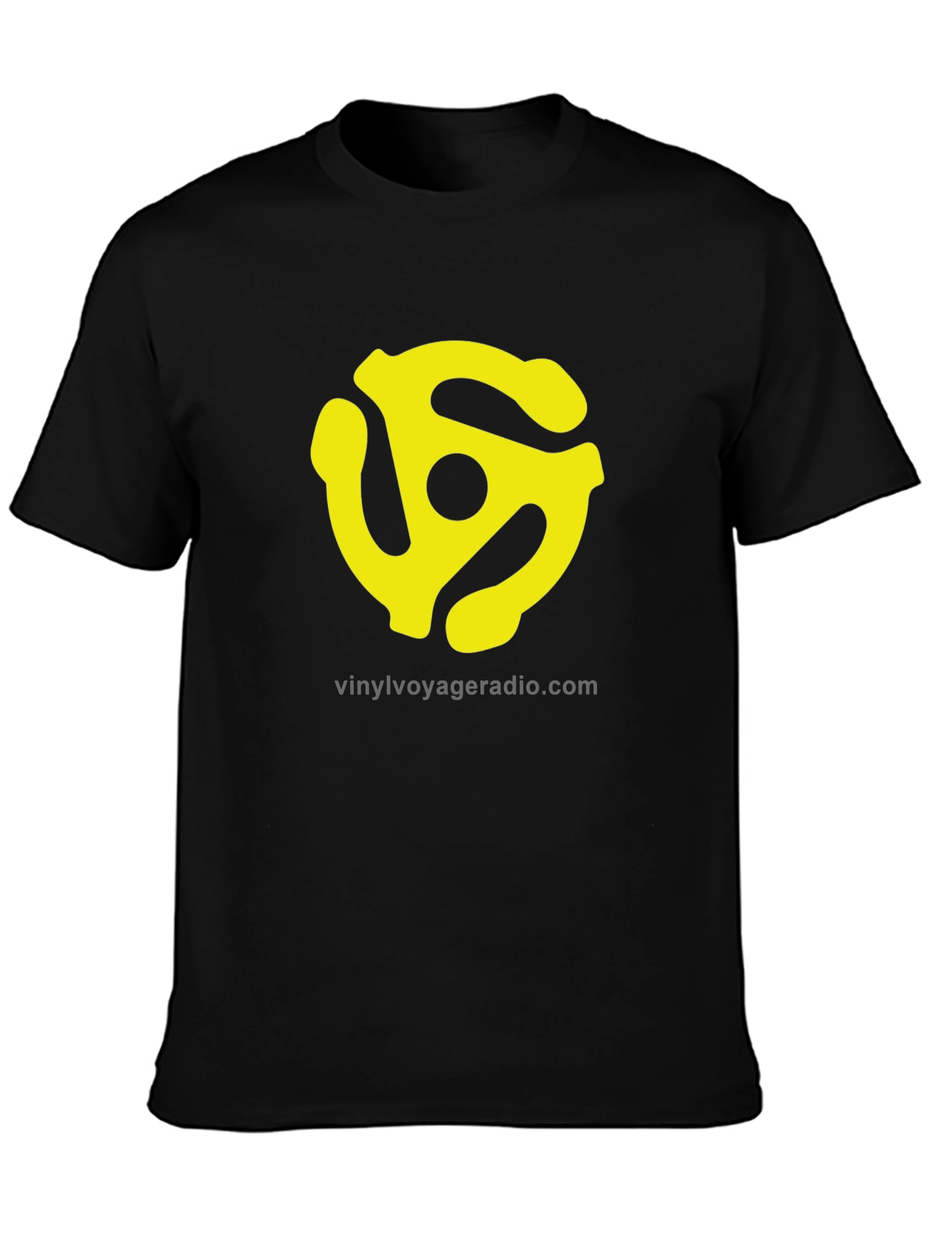 Vinyl Voyager Radio T-Shirt - Black with Yellow Logo