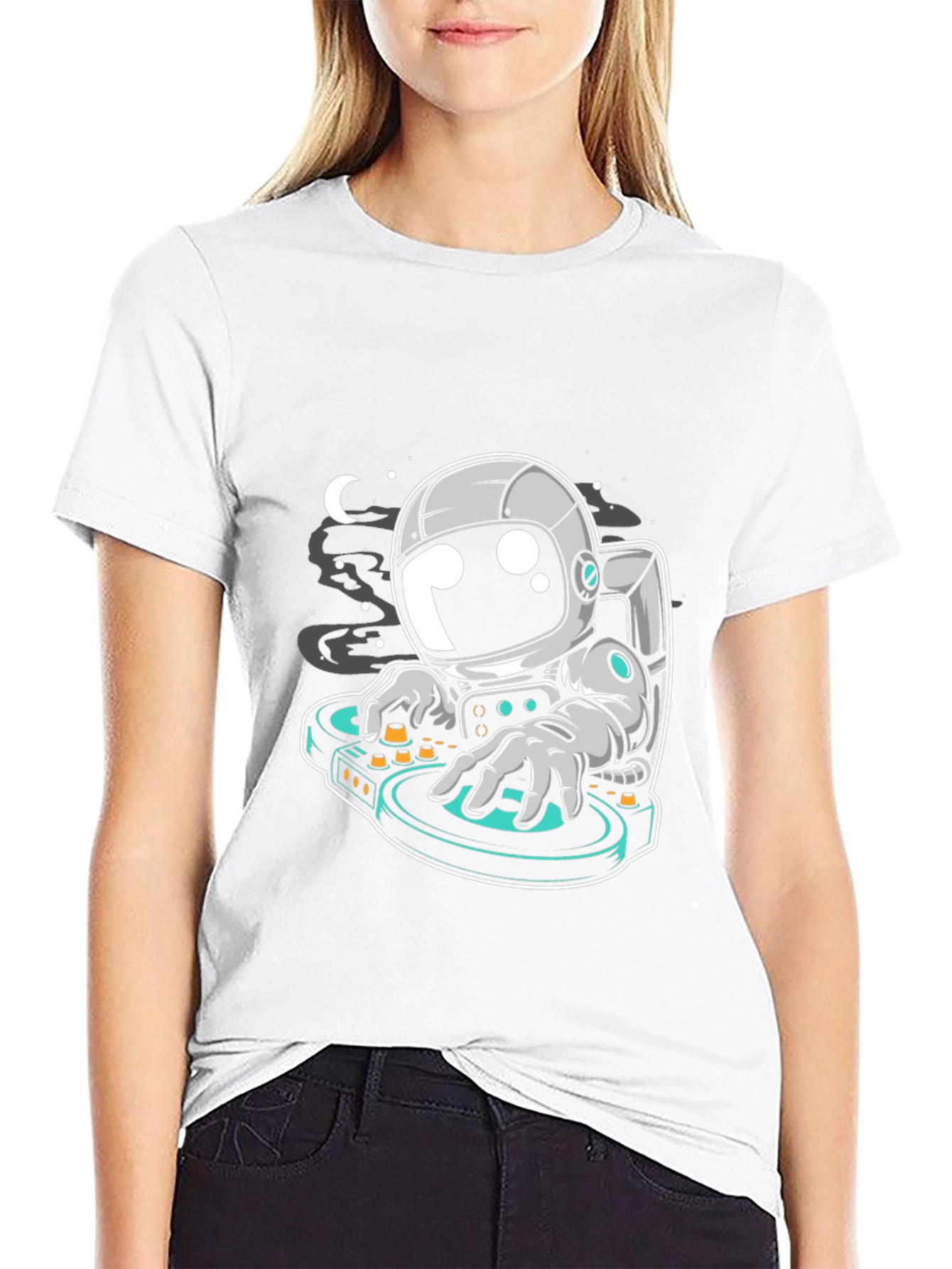 DJ Astronaut Graphic Tee - Cool Space T-Shirt