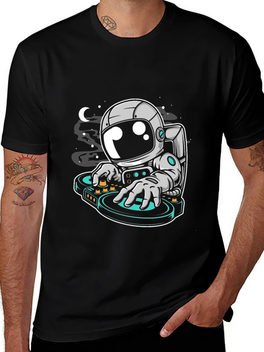 DJ Astronaut Graphic Tee - Cool Space T-Shirt
