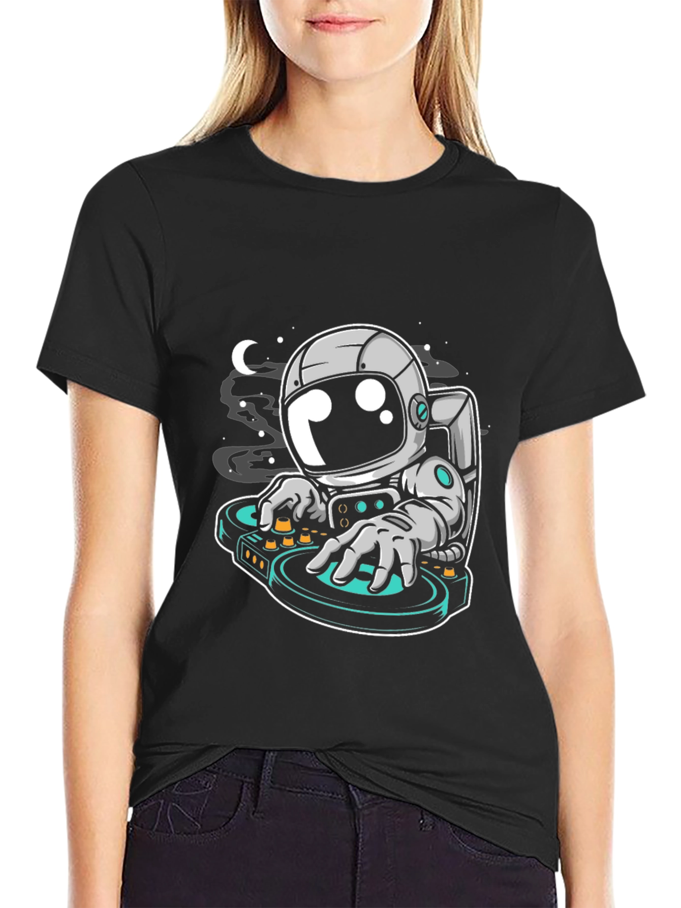 DJ Astronaut Graphic Tee - Cool Space T-Shirt