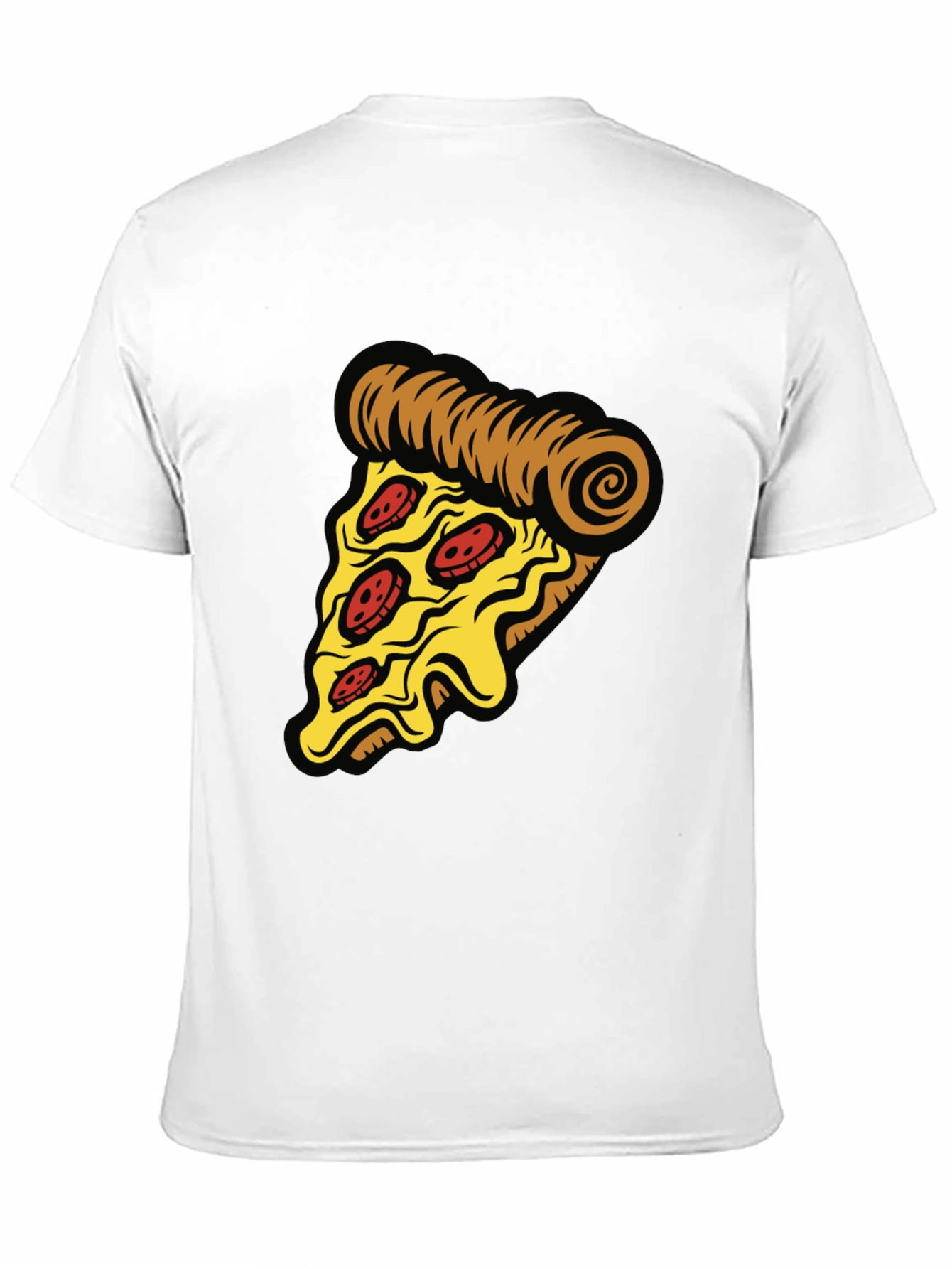Pizza Slice Graphic Tee - Casual Black T-Shirt