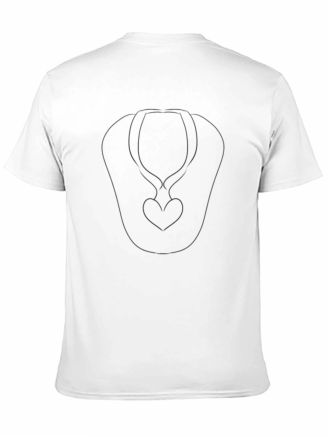 Heart Necklace Graphic Black T-Shirt