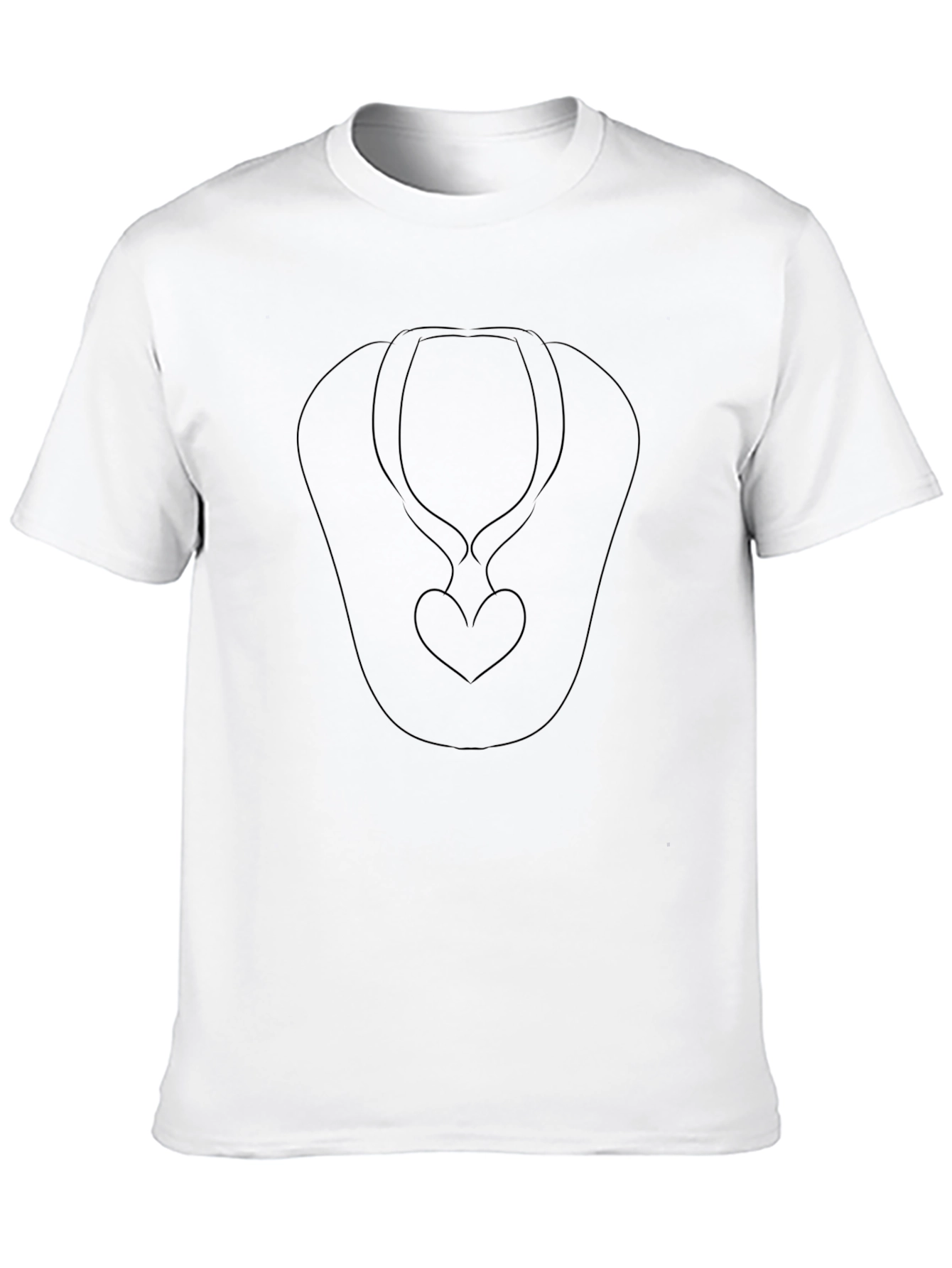 Heart Necklace Graphic Black T-Shirt