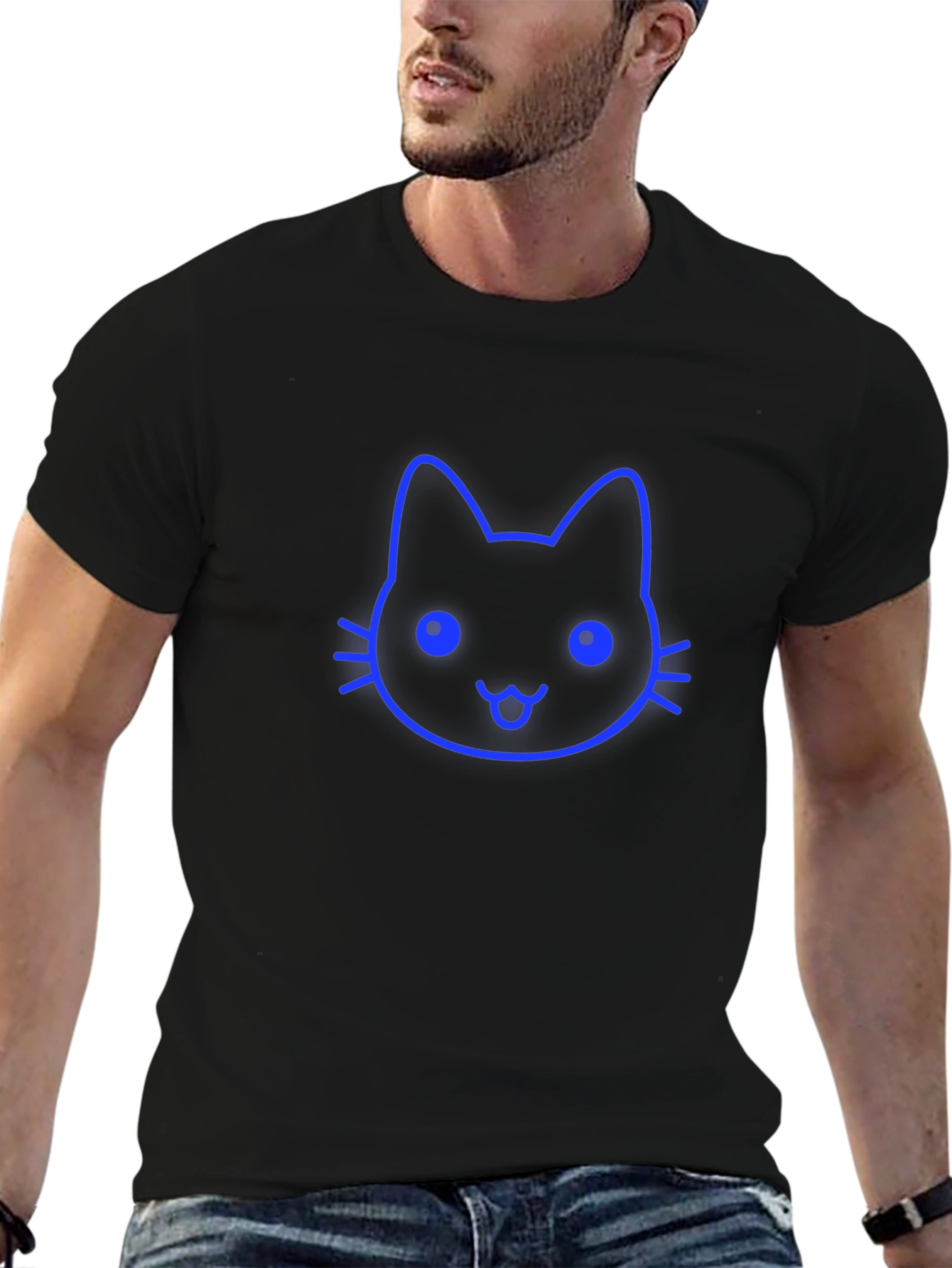 Cool Cat Graphic Tee - Unisex Black T-Shirt