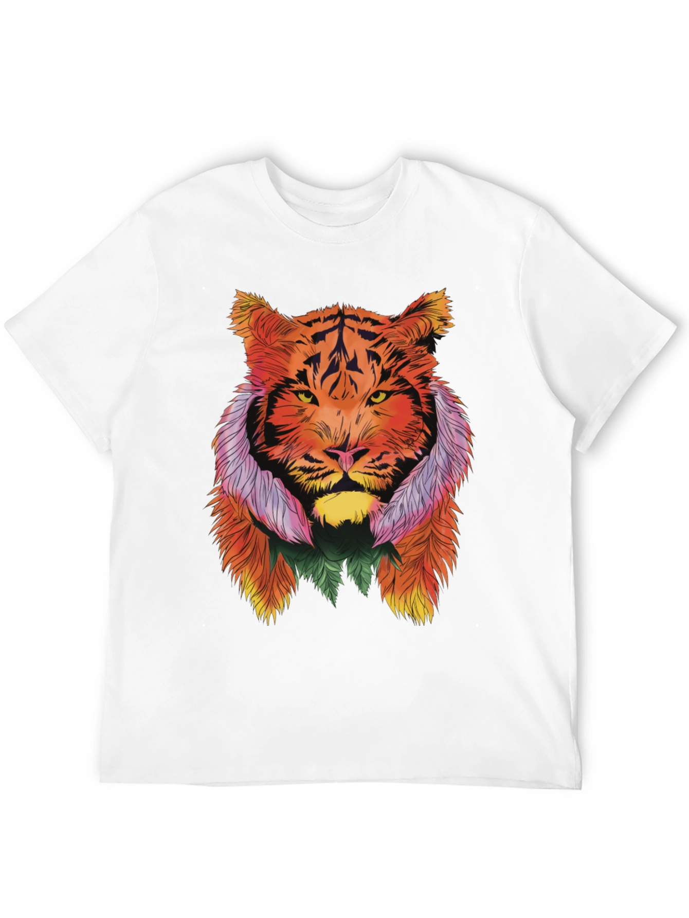 Vibrant Tiger Graphic Tee - Stylish Animal Print Shirt